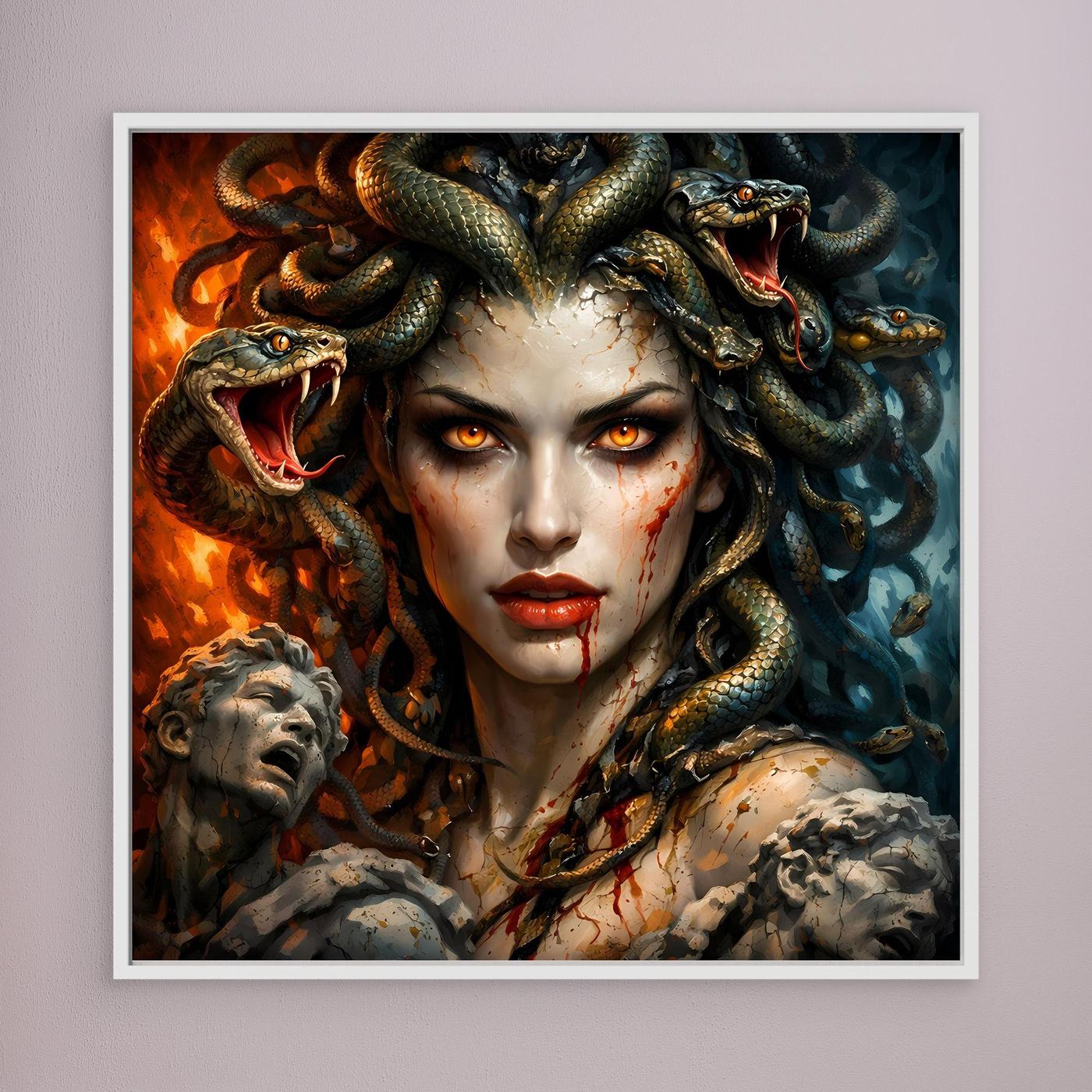 Leinwand Mythische Medusa mit Schlangenhaar | Griechische Mythologie Wandbild