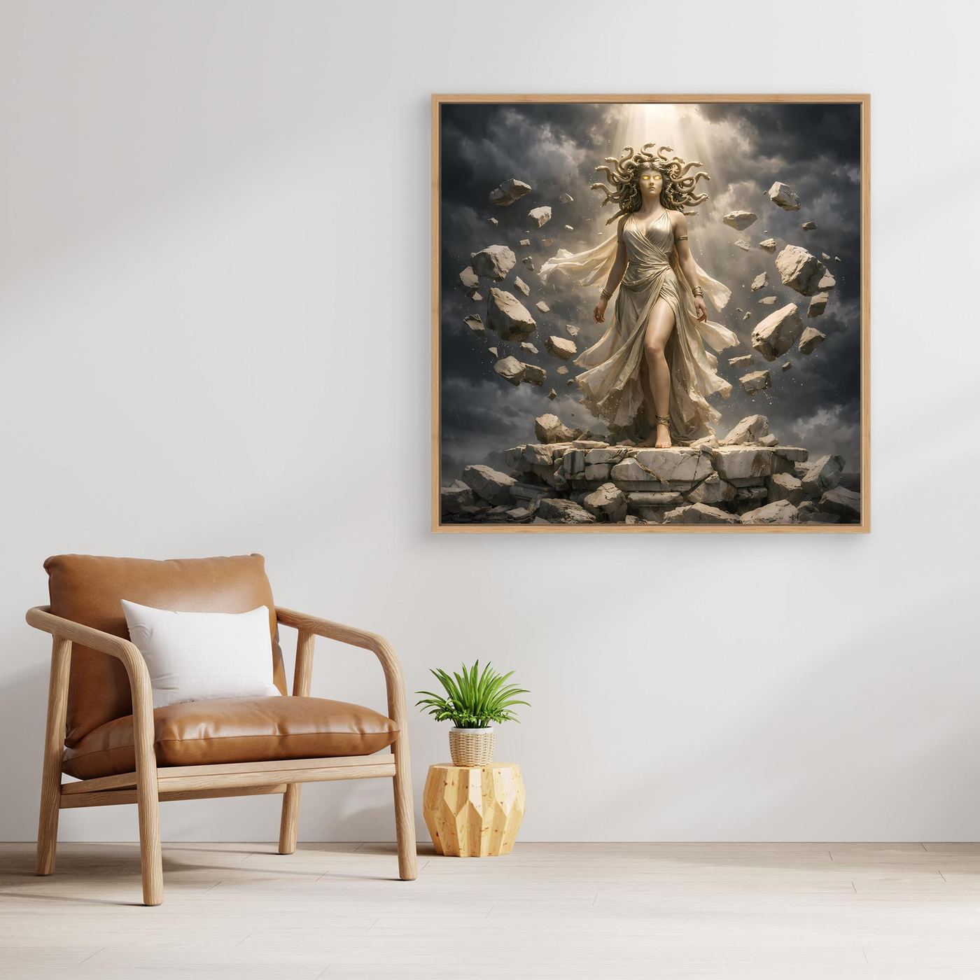Premium Leinwand Medusa Gorgone Mythologie | Modernes Kunst Poster Fantasy Wandbild antik