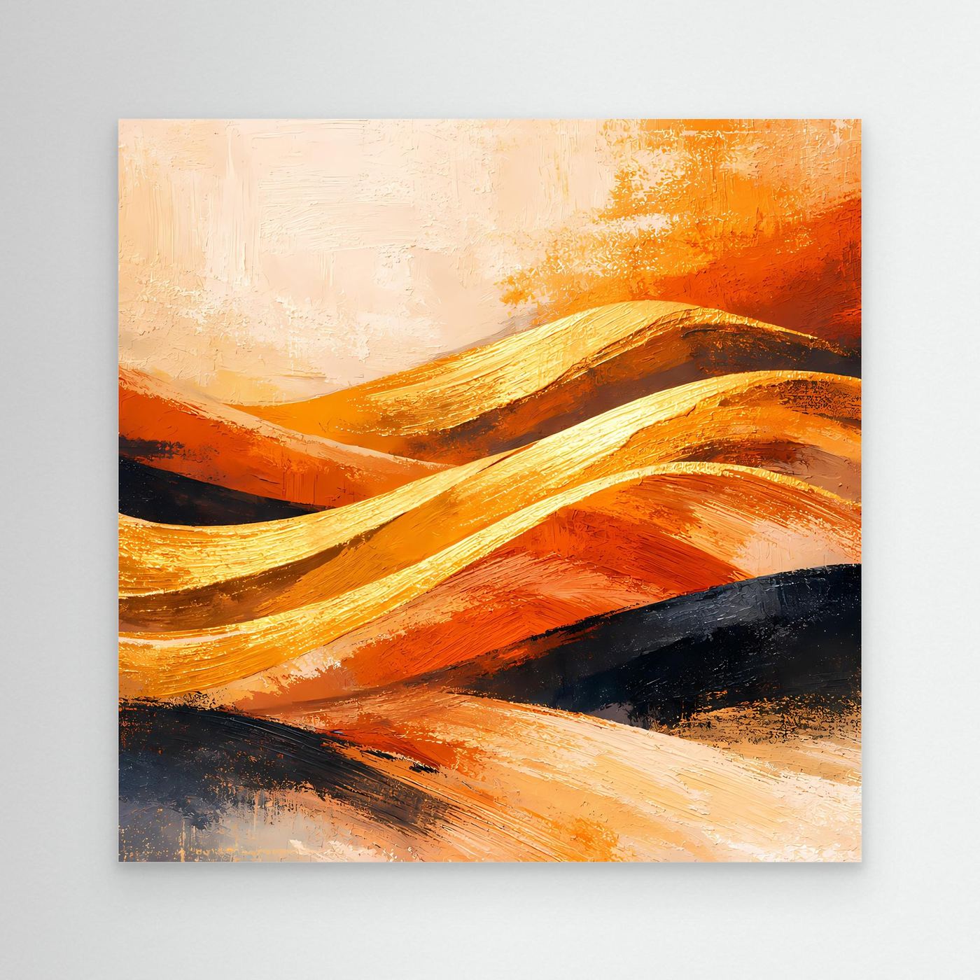 Leinwand Goldene Wüstendünen | Abstraktes Modern Art Landschafts Wandbild