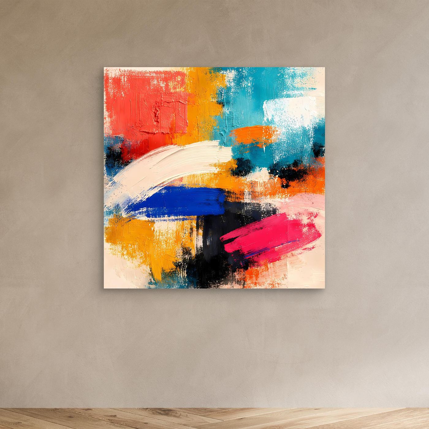 Leinwand Farbenfrohe Abstrakte Texturen | Modernes Color-Blocking Wandbild