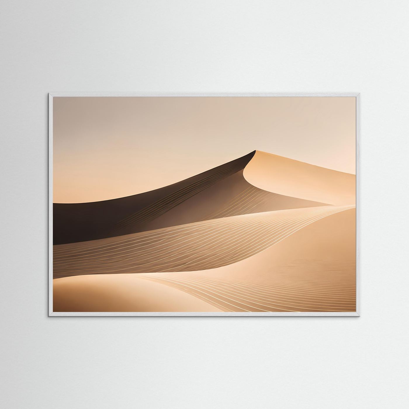 Minimalistische Wüstendünen Poster | Moderne Abstrakte Wüstenlandschaft | Beige Sanddünen Wandbild | Elegante Naturkunst | Premium Wall Art
