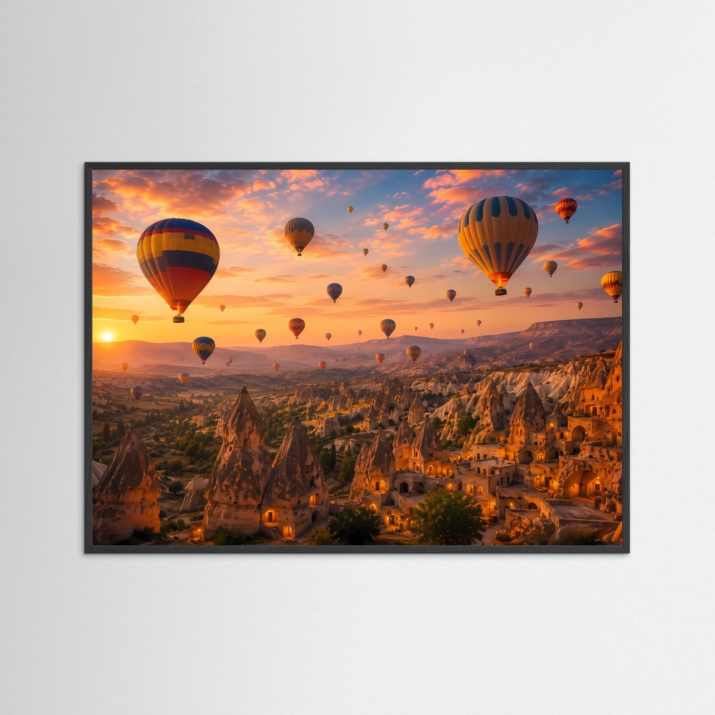 Magisches Kappadokien bei Sonnenaufgang | Heißluftballons & Türkei Poster