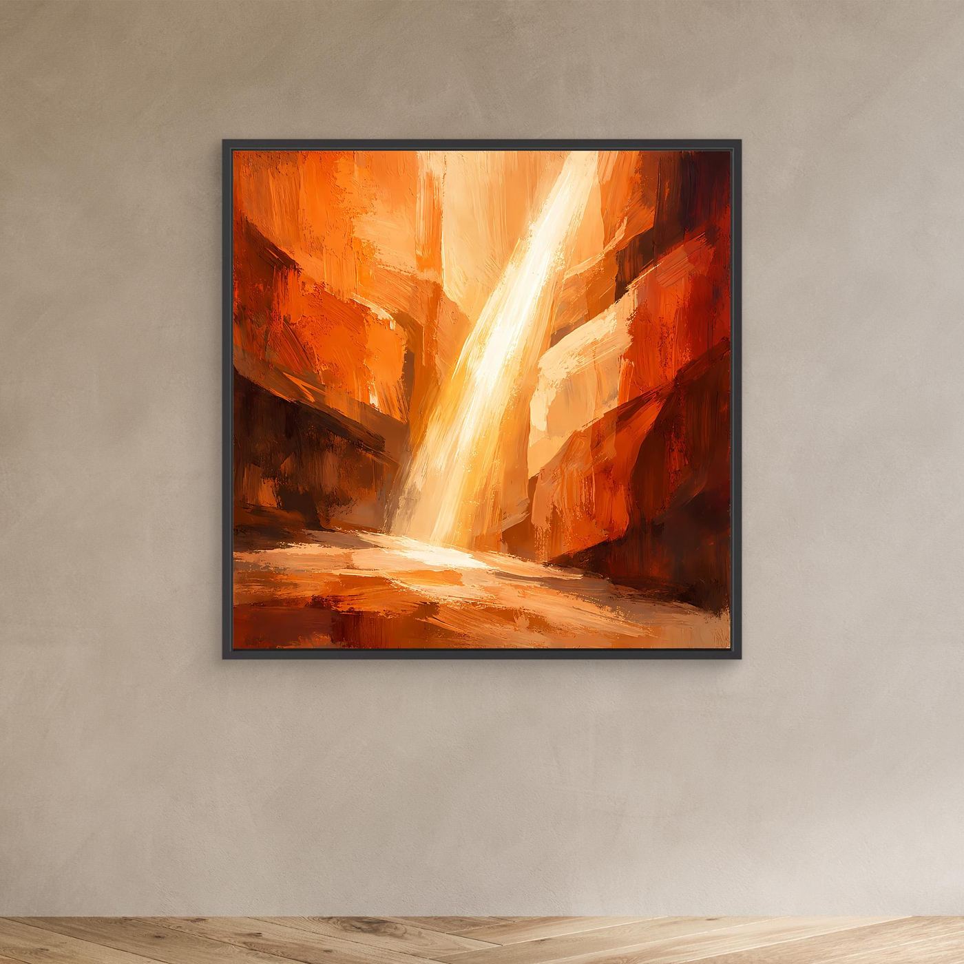 Leinwand Magischer Lichtstrahl im Canyon | Abstraktes Felsen Wandbild