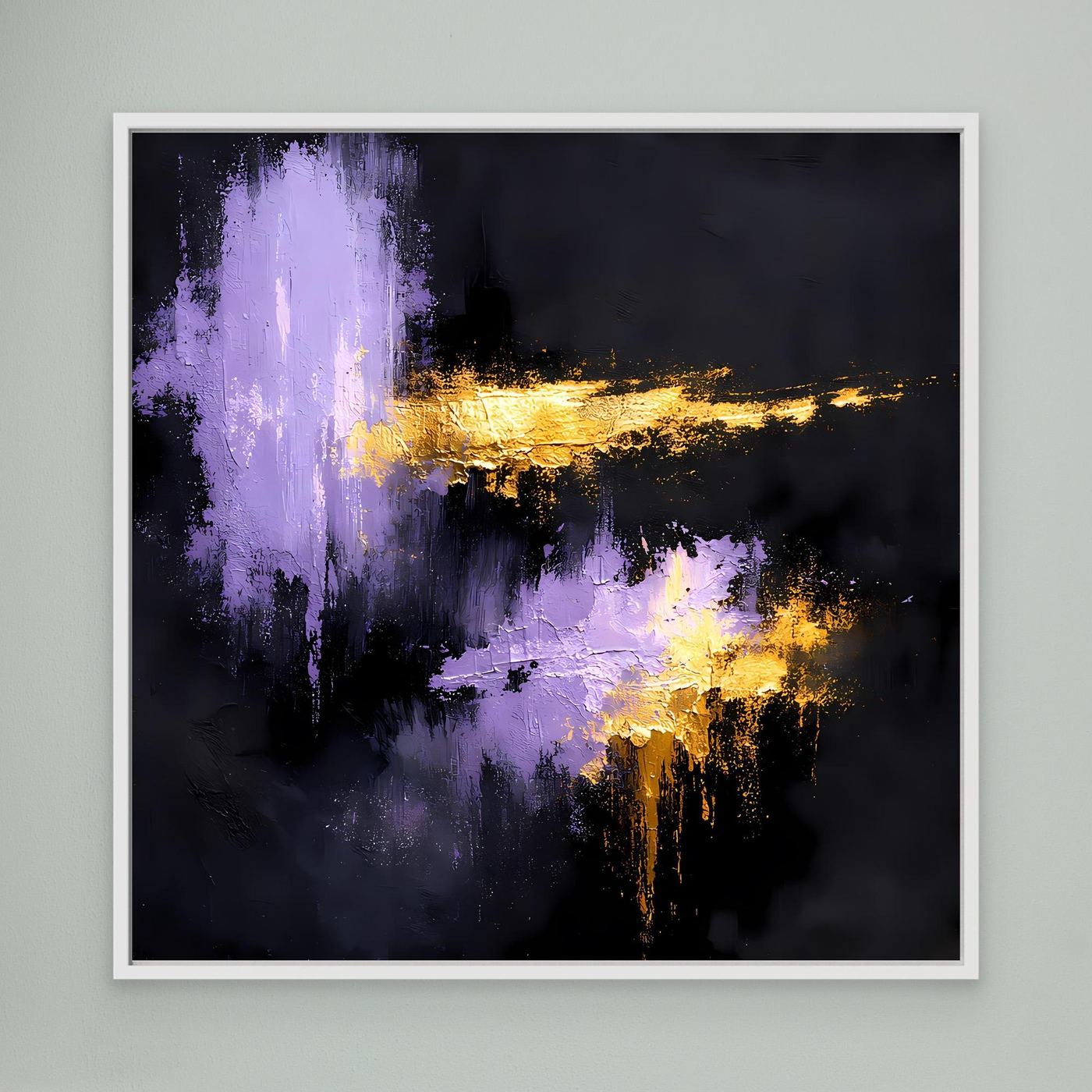 Leinwand Elegante Lila Nuancen und Gold | Modernes Abstraktes Expressionismus Wandbild
