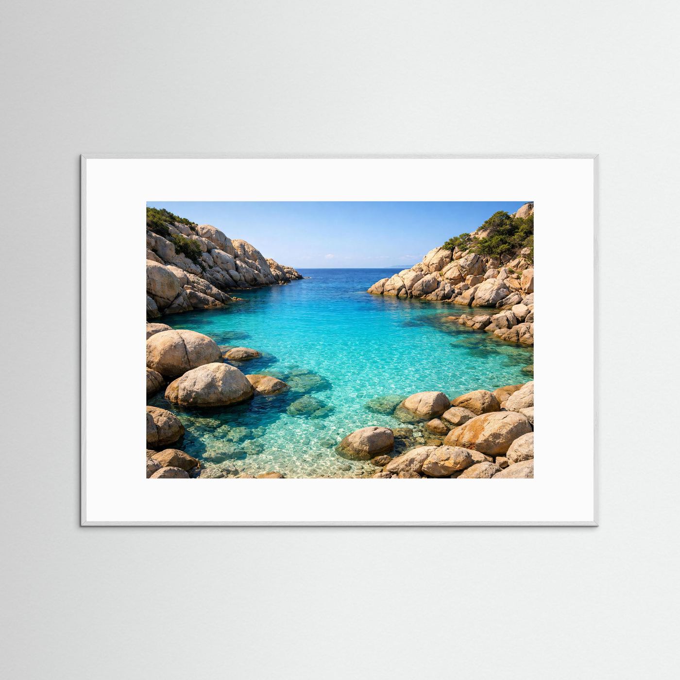Versteckte TraumBucht im Sonnenschein | Mediterrane Küste & Meer Poster Querformat