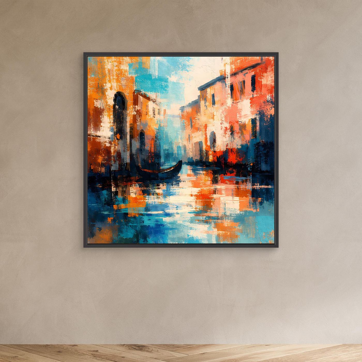 Leinwand Romantisches Venedig bei Sonnenuntergang | Abstraktes Gondel Wandbild