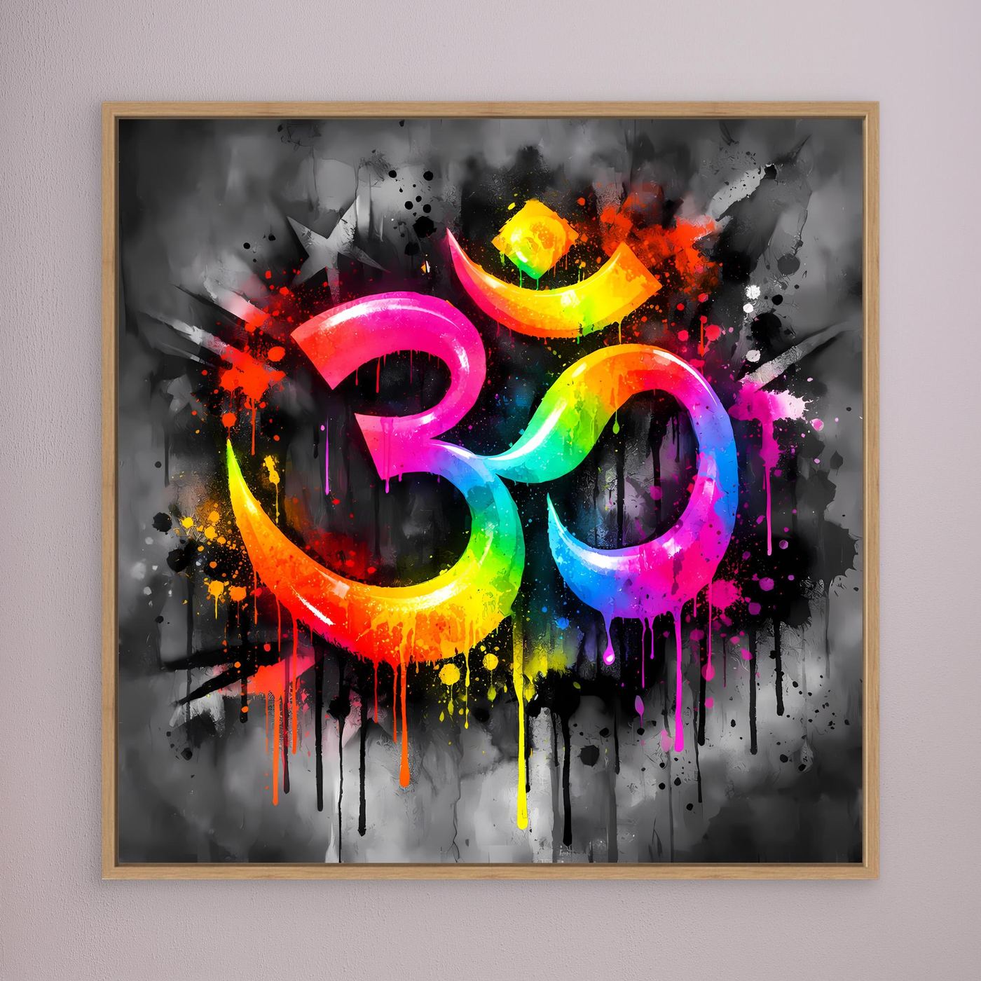 Leinwandbild Spirituelles Om-Symbol | Abstraktes Yoga & Meditation Wandbild auf Keilrahmen