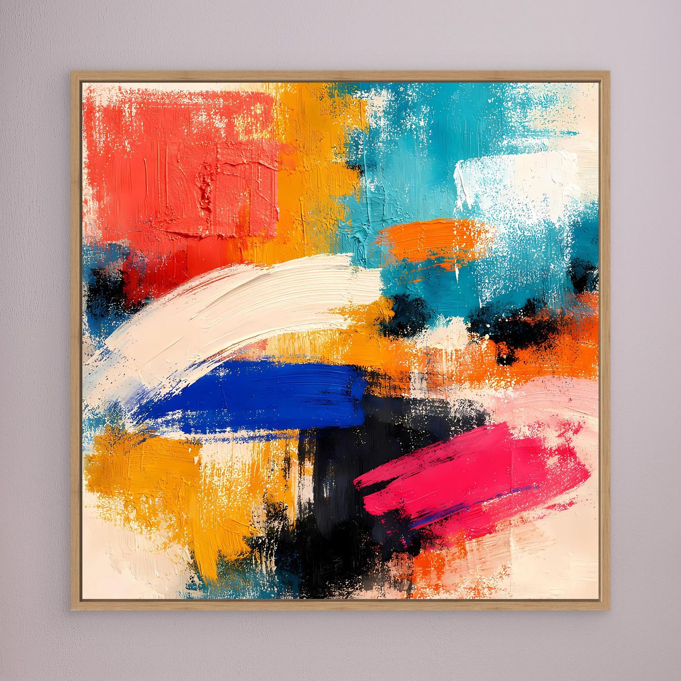 Leinwand Farbenfrohe Abstrakte Texturen | Modernes Color-Blocking Wandbild