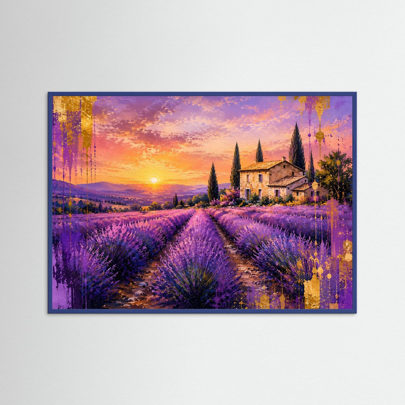 Träumerische Lavendelfelder in der Provence | Sonnenuntergang & Toskana Poster Querformat
