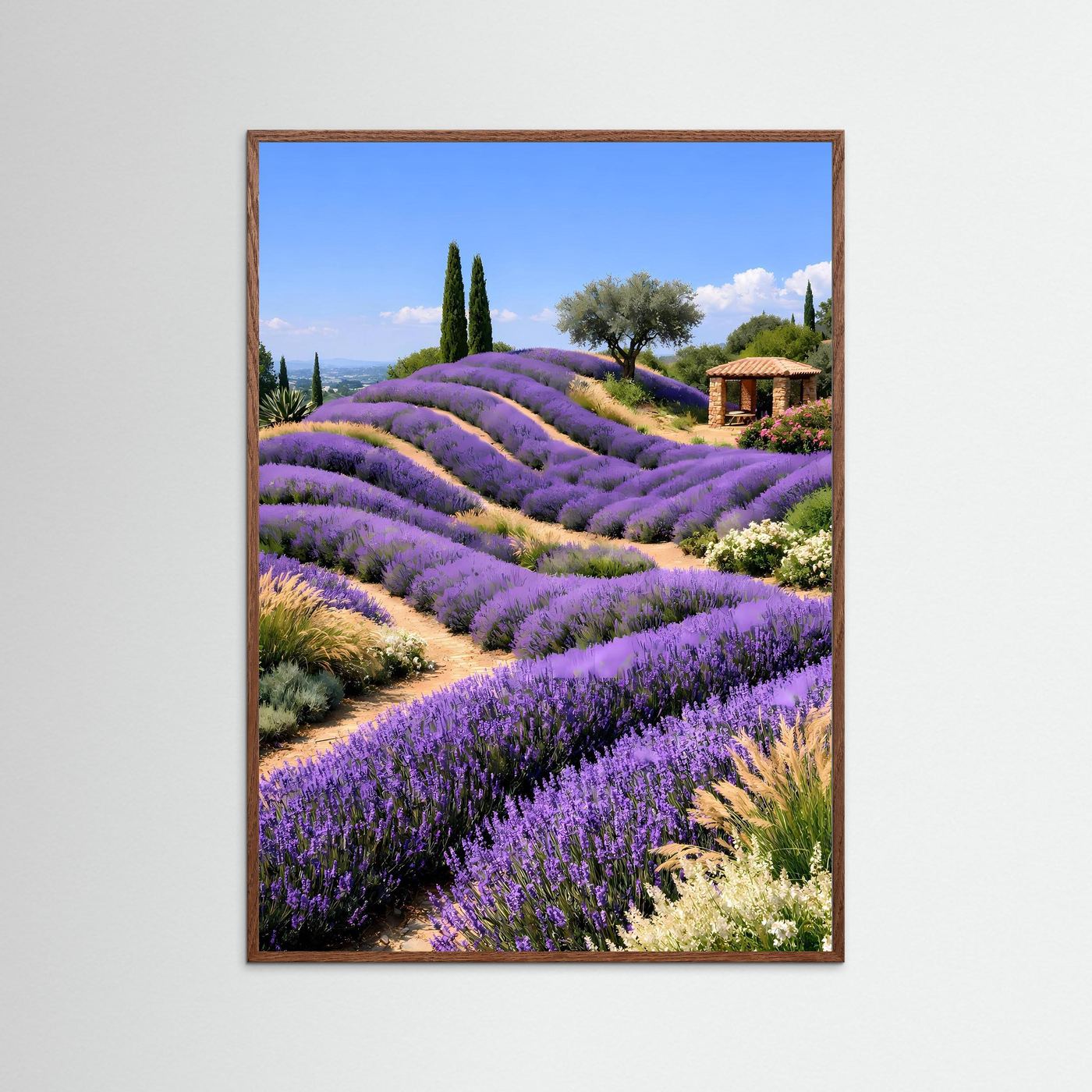 Poster Lavendelfeld in der Provence | Mediterranes Hügellandschaft Wandbild