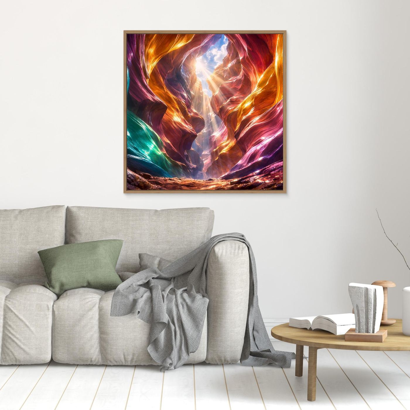 Leinwandbild Magischer Antelope Canyon | Abstraktes Felsenschauspiel Wandbild auf echtem Holzkeilrahmen
