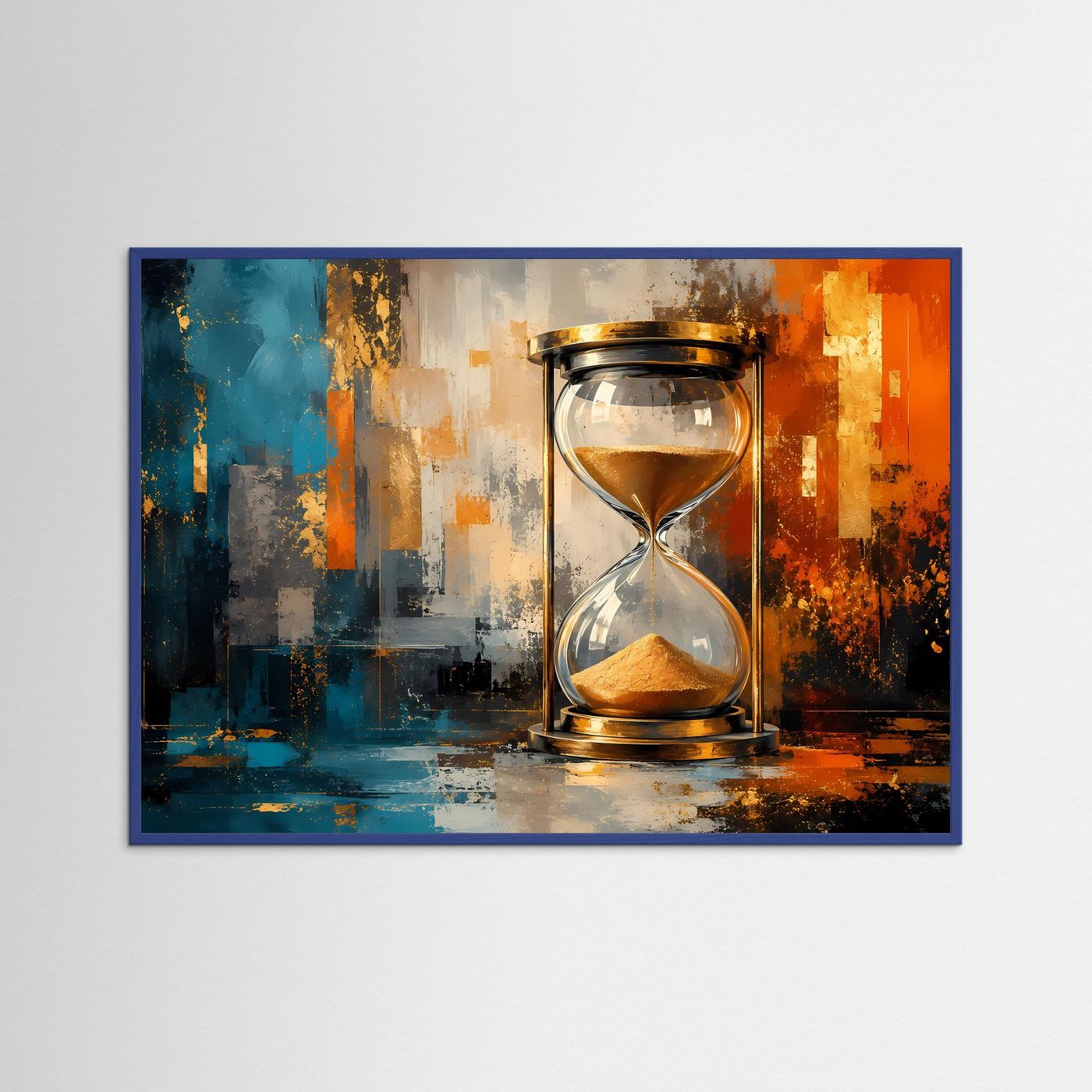 Goldene Sanduhr in Zeit & Raum | Abstrakte Kunst & Ästhetik Poster Querformat