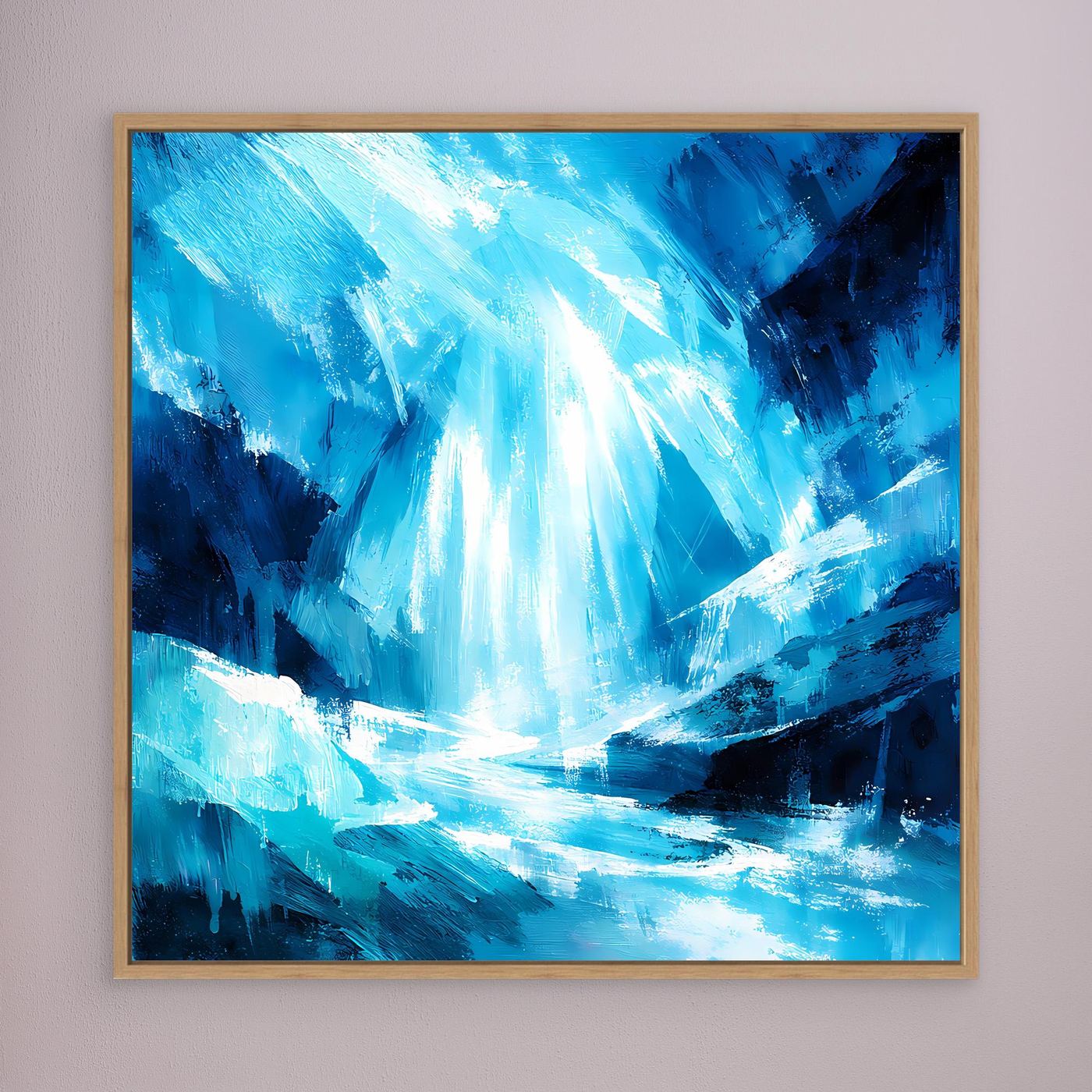 Leinwand Magischer Eiswasserfall | Abstraktes Natur Fantasy Wandbild