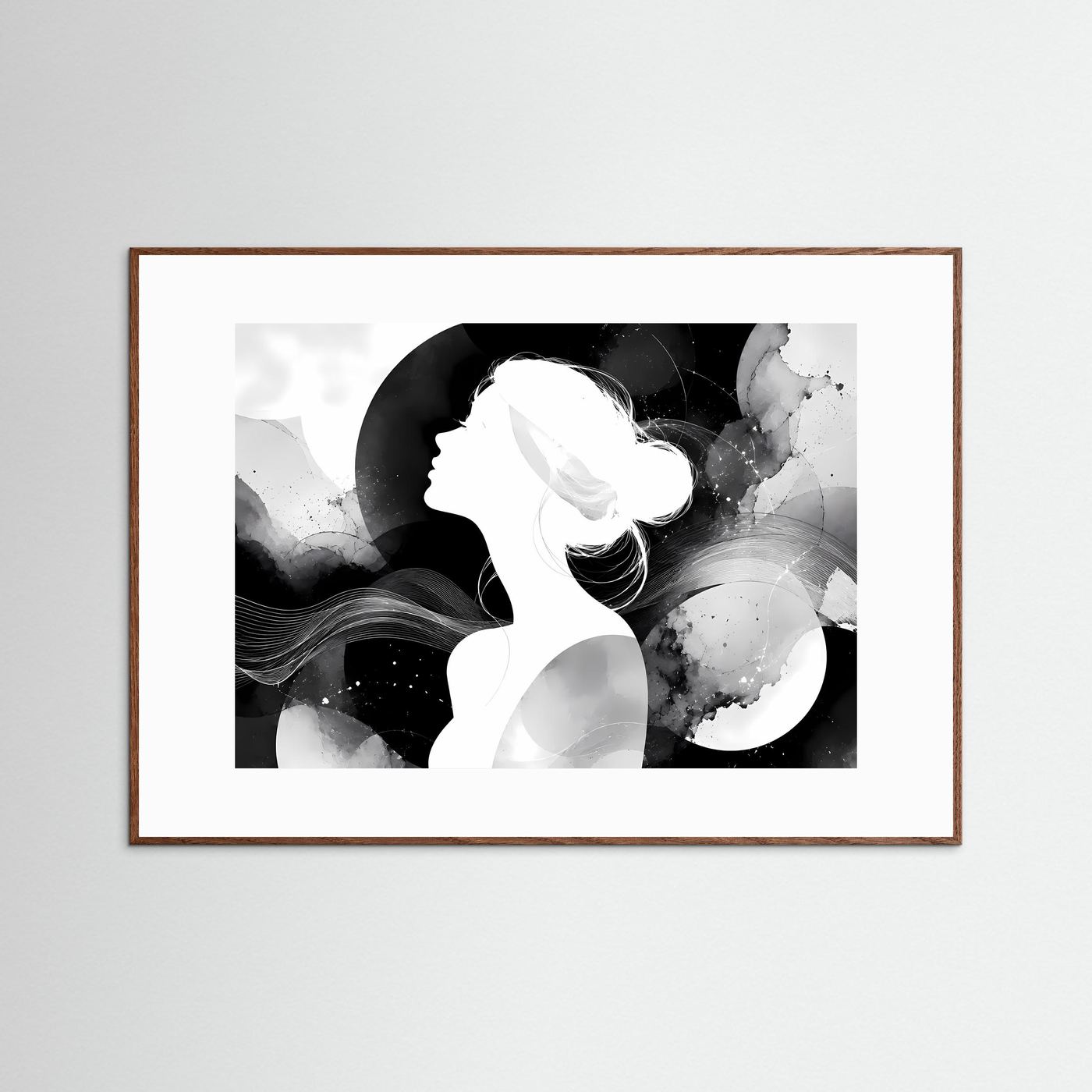 Abstrakte Frauen Silhouette Schwarz Weiß | Minimalistische Wandkunst | Modernes Line Art Poster | Elegante Monochrome Kunst | Zeitlose Leinwand
