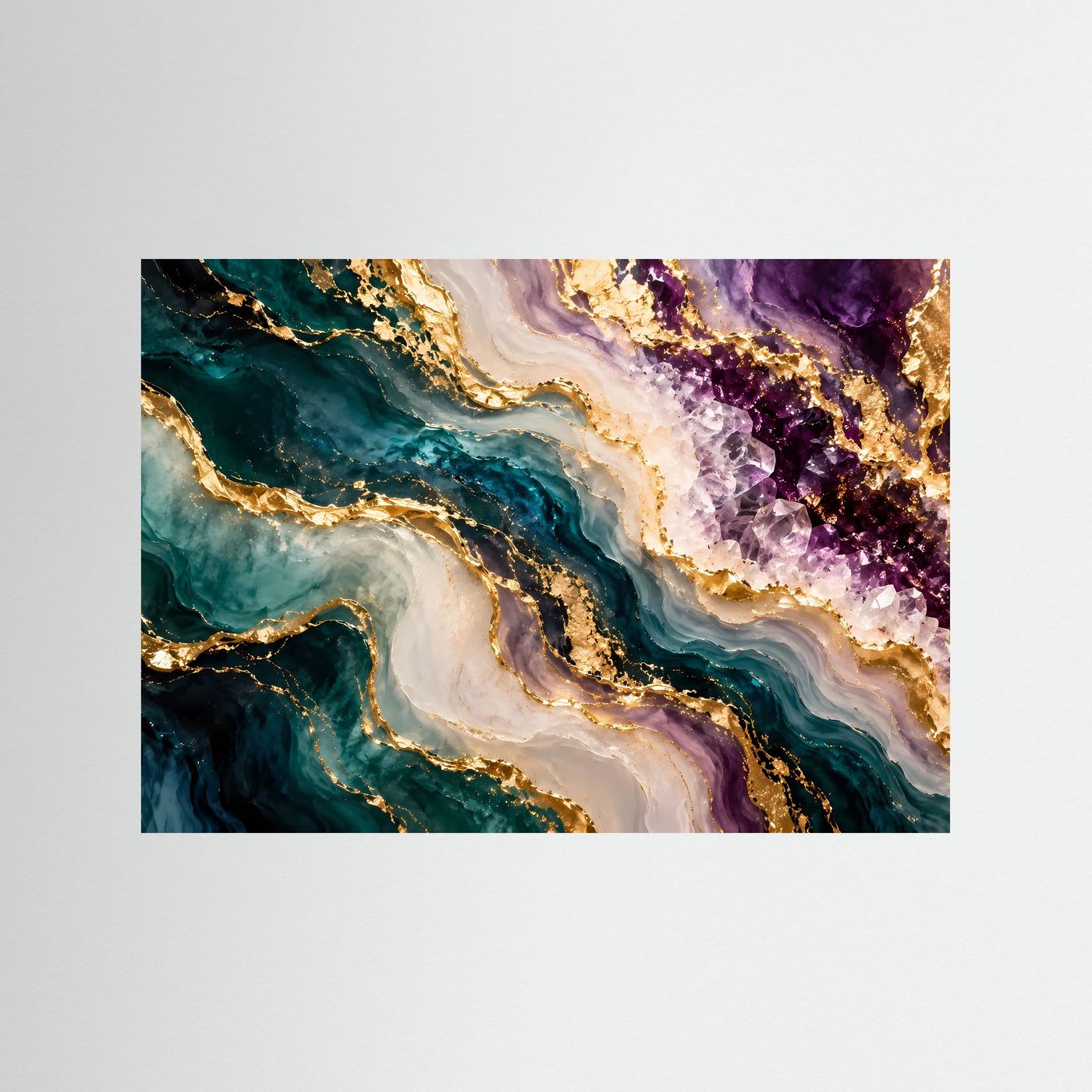 Abstrakte Geode Poster | Edelstein Wandkunst Gold | Luxuriöse Marmor Kunst | Moderne Kristall Wanddekoration