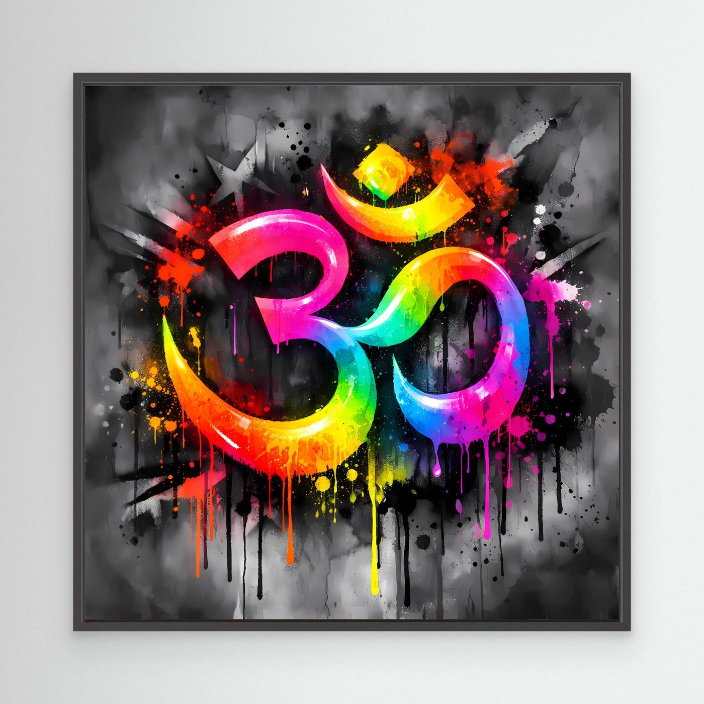 Leinwandbild Spirituelles Om-Symbol | Abstraktes Yoga & Meditation Wandbild auf Keilrahmen