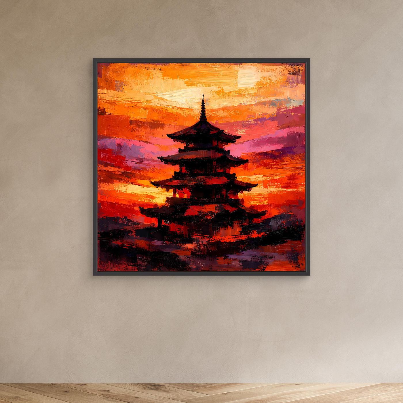 Leinwandbild Traditionelle Japanische Pagode | Abstraktes Asien-Wandbild