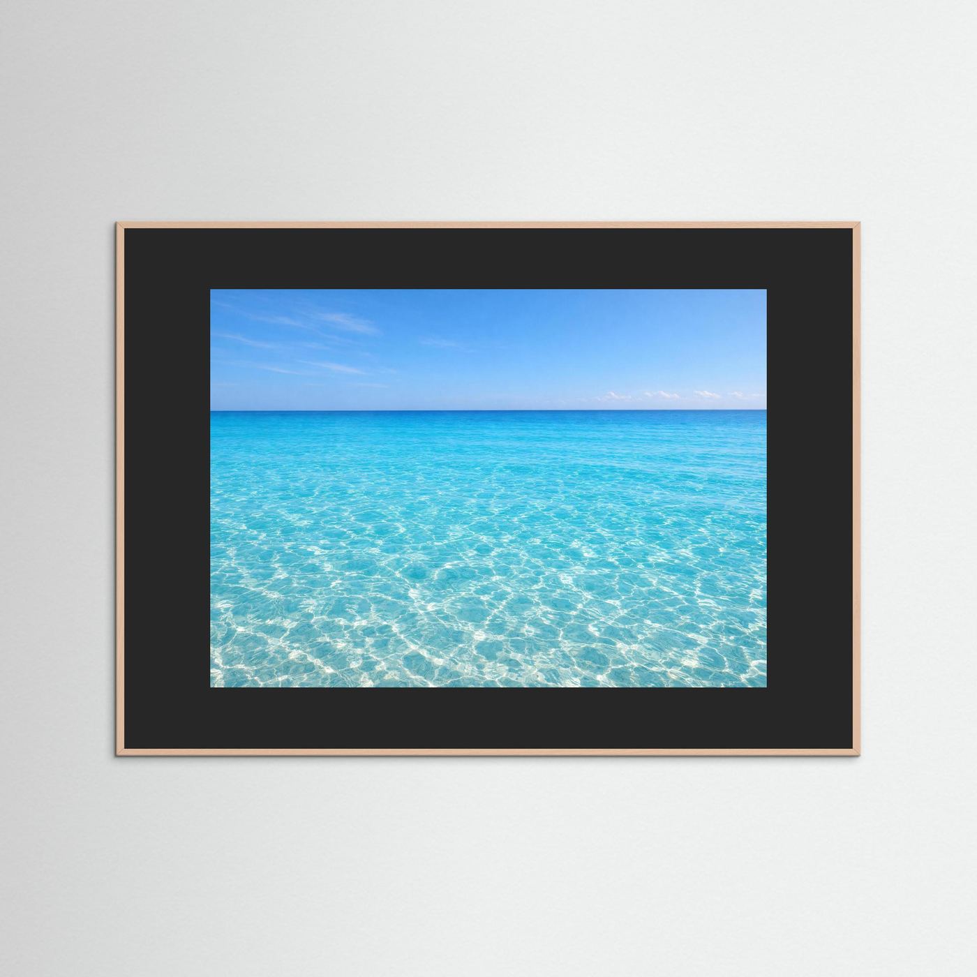 Wandposter mit Meerblick im dunklen Holzrahmen