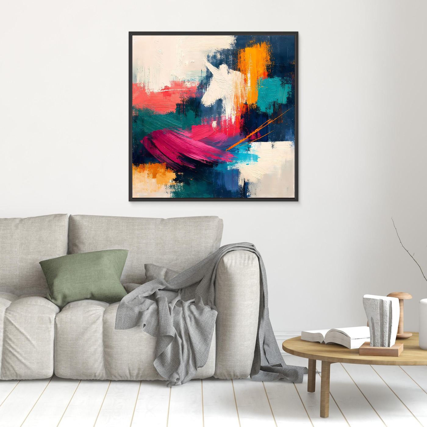 Leinwand Mystisches Einhorn im Farbenmeer | Abstraktes Fantasy Wandbild