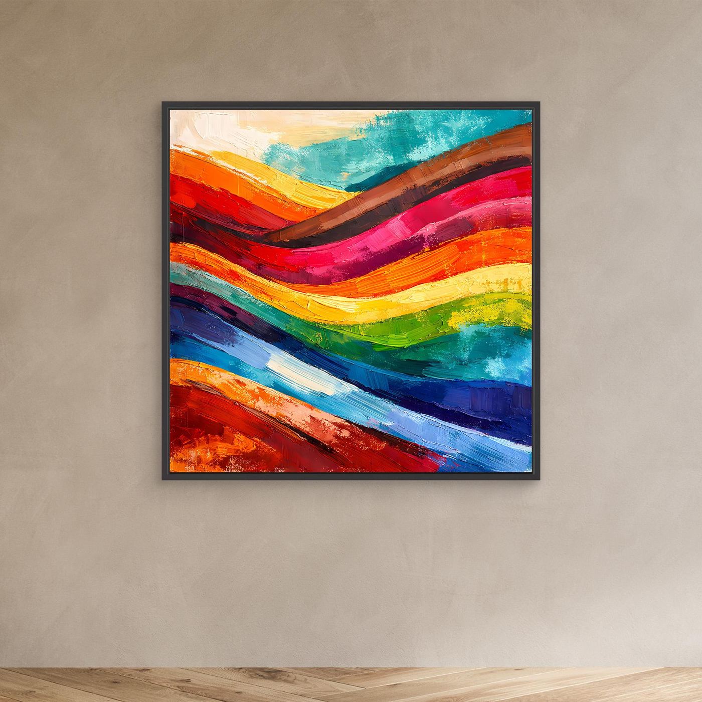 Abstraktes Farbenspiel Leinwandbild | Moderne Farbexplosion Kunst-Wandbild
