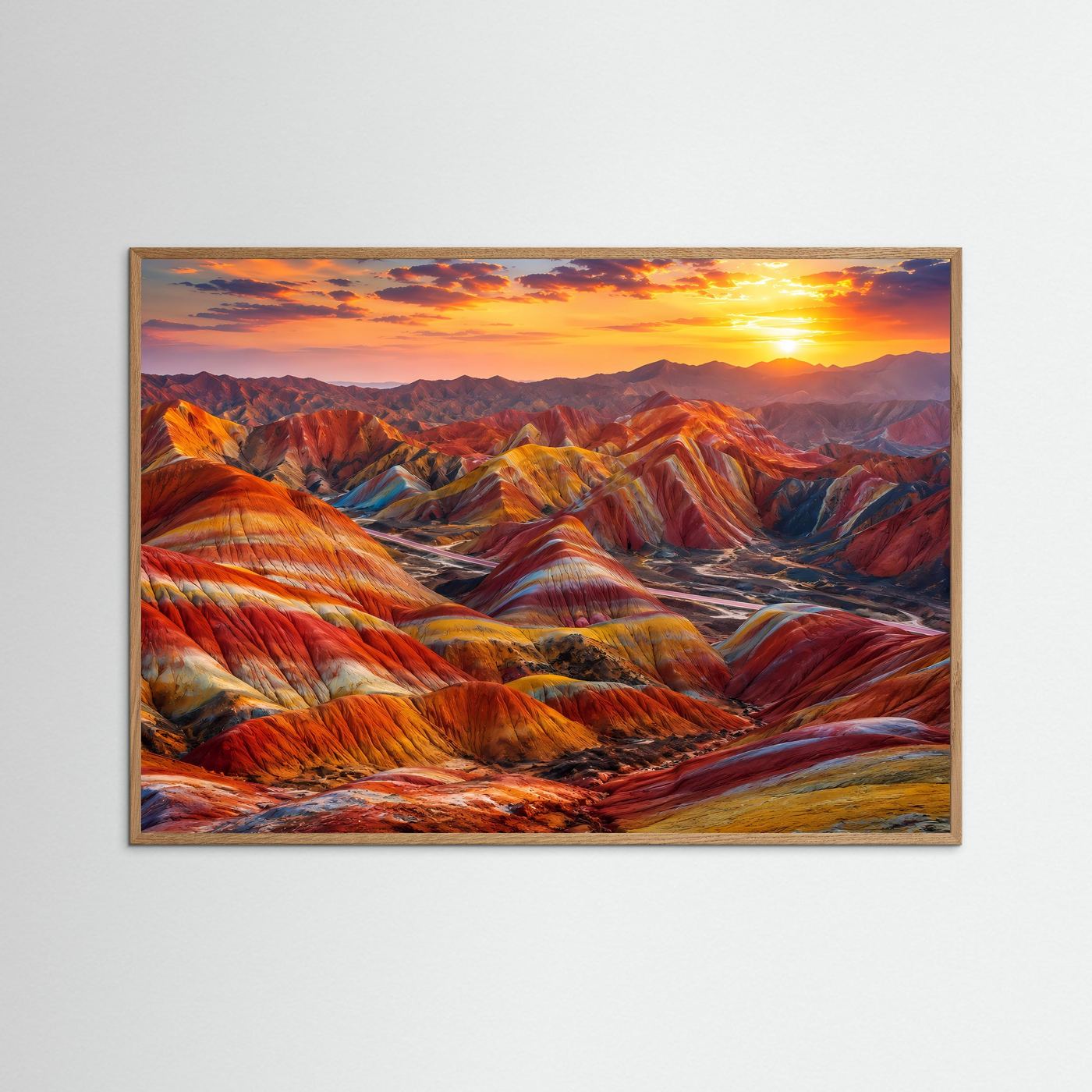 Farbenprächtige Rainbow Mountains | Zhangye Danxia & China Natur Poster