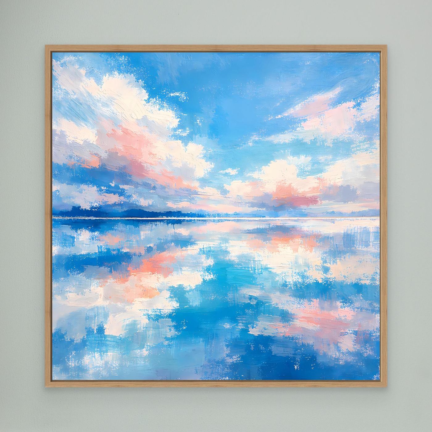 Leinwand Abstrakte Meereslandschaft mit Wolken | Modernes Wandbild auf Keilrahmen