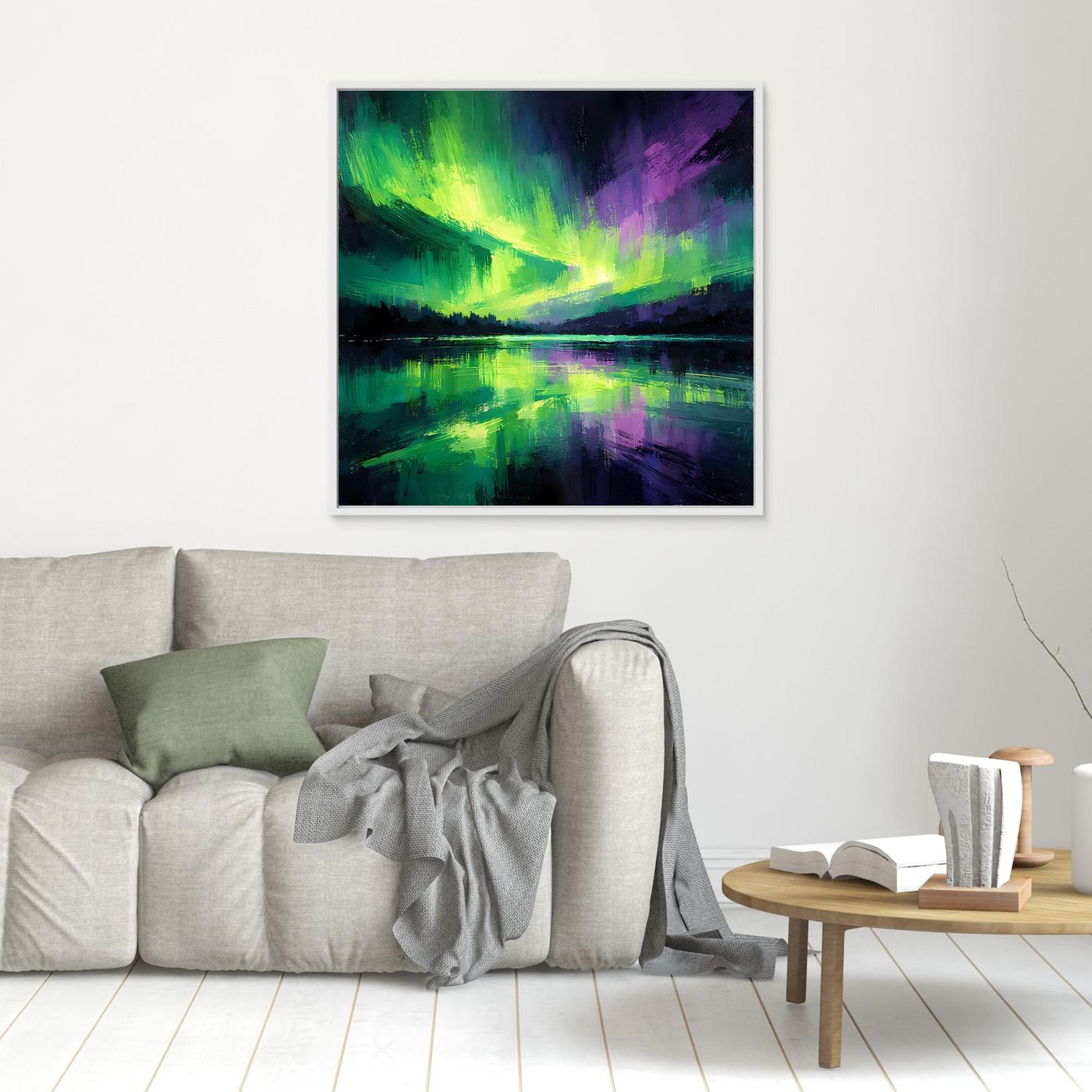 Leinwand Magisches Polarlicht | Abstraktes Nordlicht Natur Wandbild