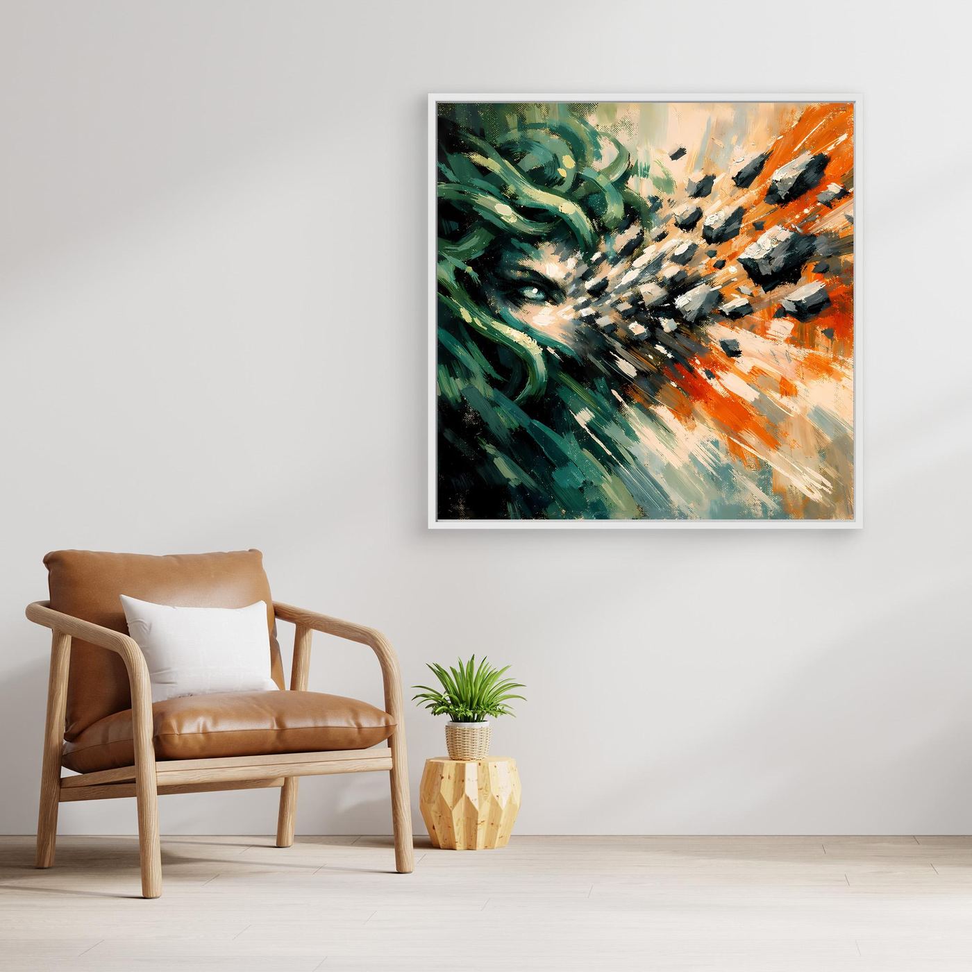 Leinwand Medusa Steinblick | Abstraktes Mythologie Fantasy Wandbild
