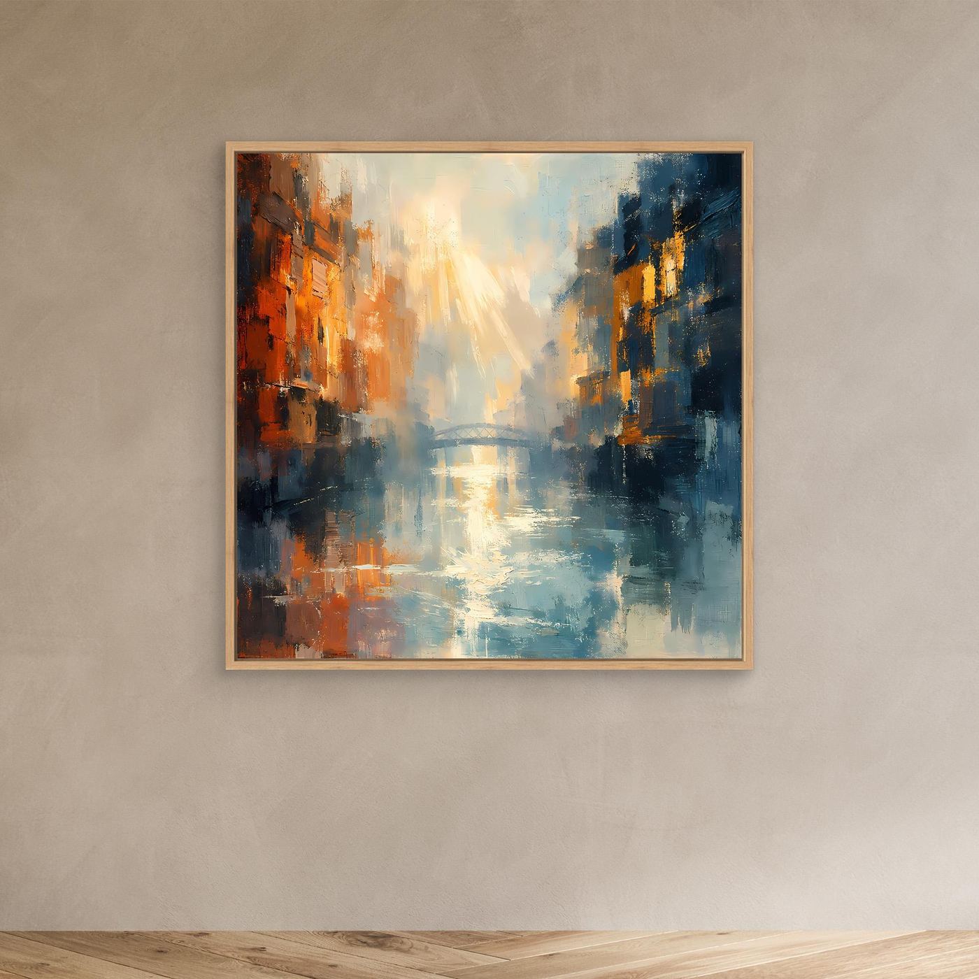 Leinwand Romantische Kanäle in Venedig | Abstraktes Wasserstraßen Wandbild