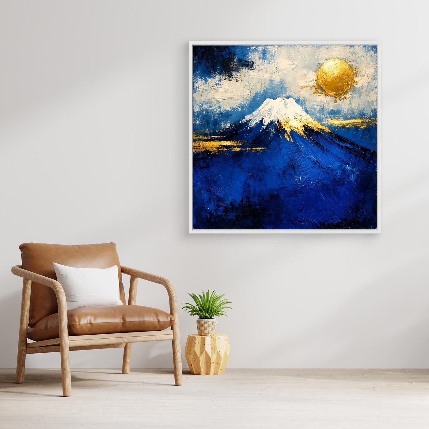 Leinwand Majestätischer Berg Fuji im Sonnenuntergang | Abstraktes Japan Wandbild Moderne Kunst