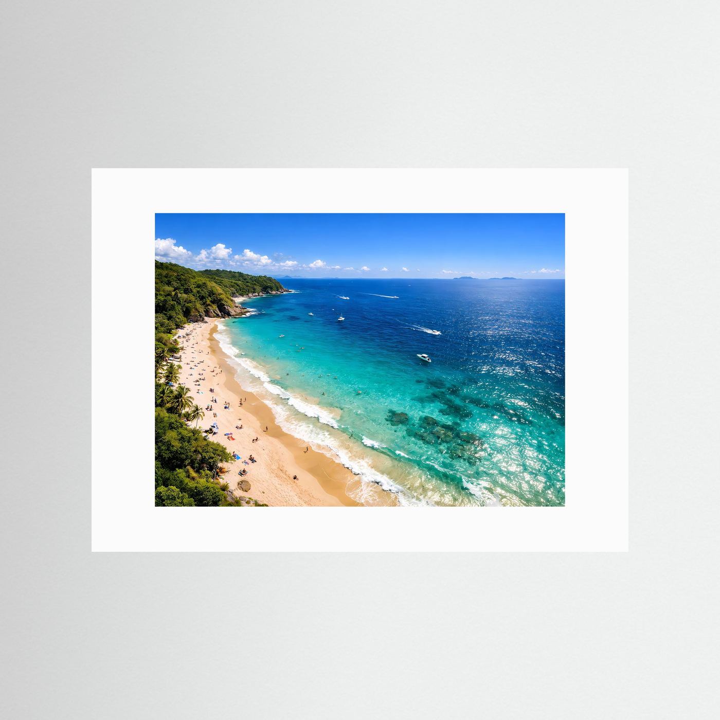 Tropischer Traumstrand im Sonnenlicht | Küste & Meer Panorama Poster Querformat
