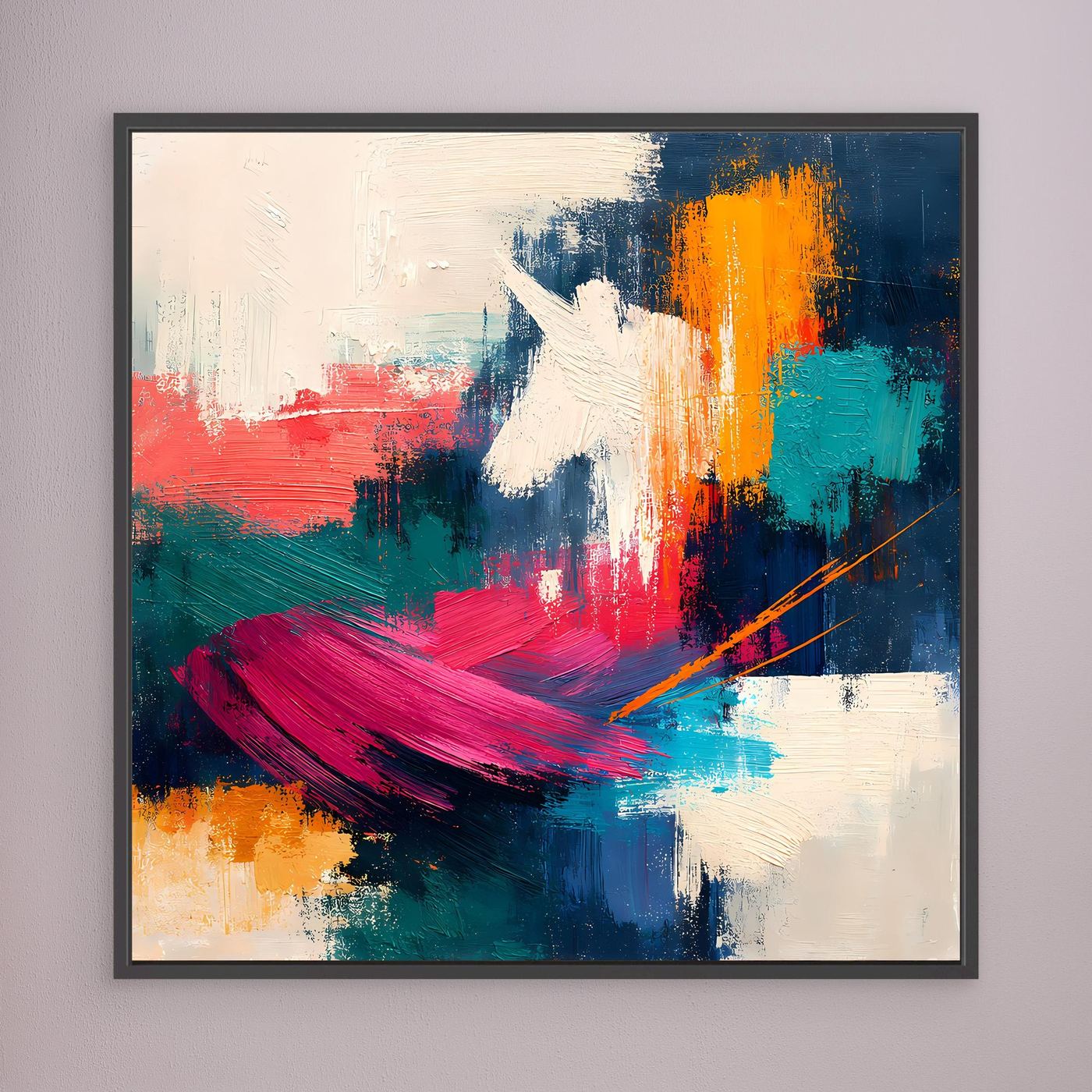 Leinwand Mystisches Einhorn im Farbenmeer | Abstraktes Fantasy Wandbild
