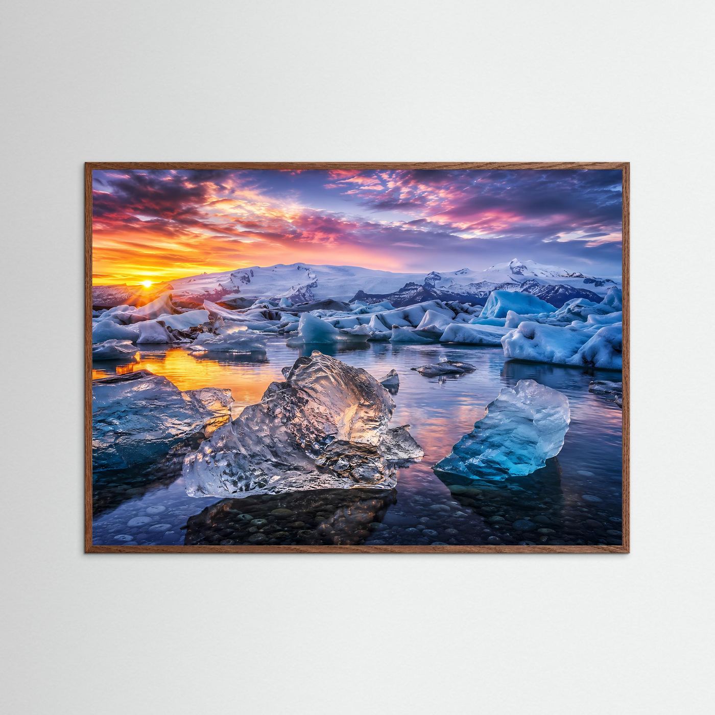 Majestätischer Gletscher bei Sonnenuntergang | Panorama Eis & Natur Poster Querformat