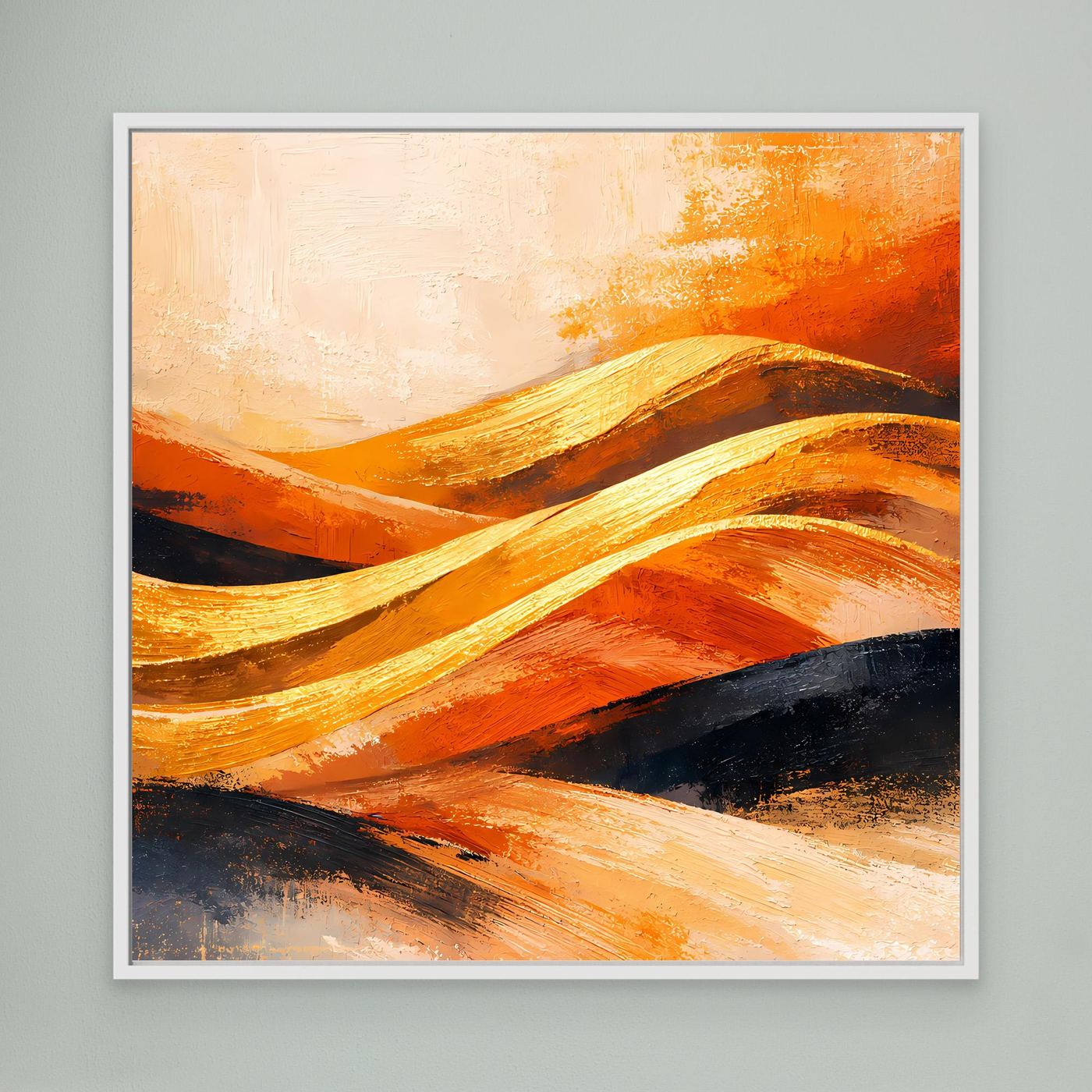 Leinwand Goldene Wüstendünen | Abstraktes Modern Art Landschafts Wandbild