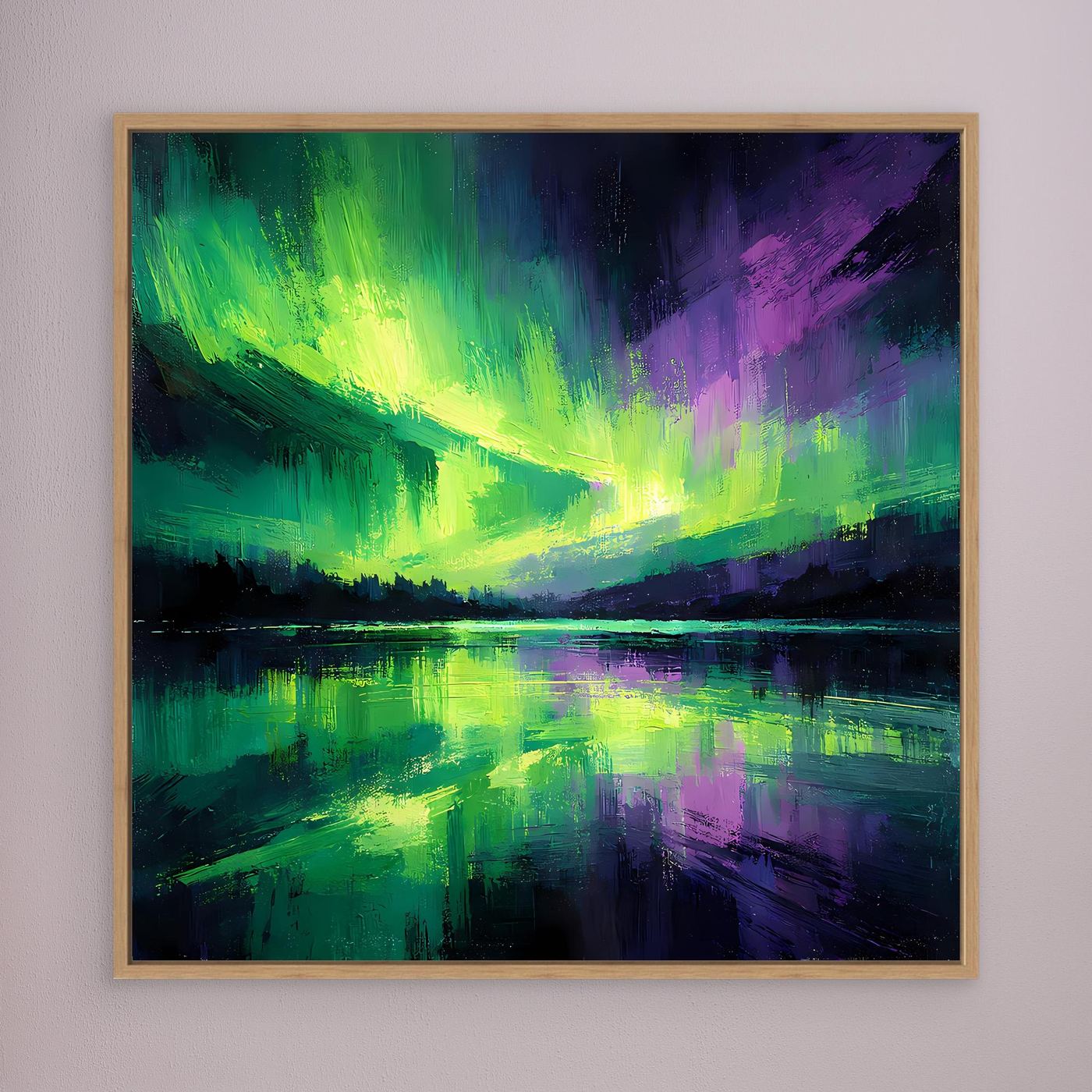 Leinwand Magisches Polarlicht | Abstraktes Nordlicht Natur Wandbild