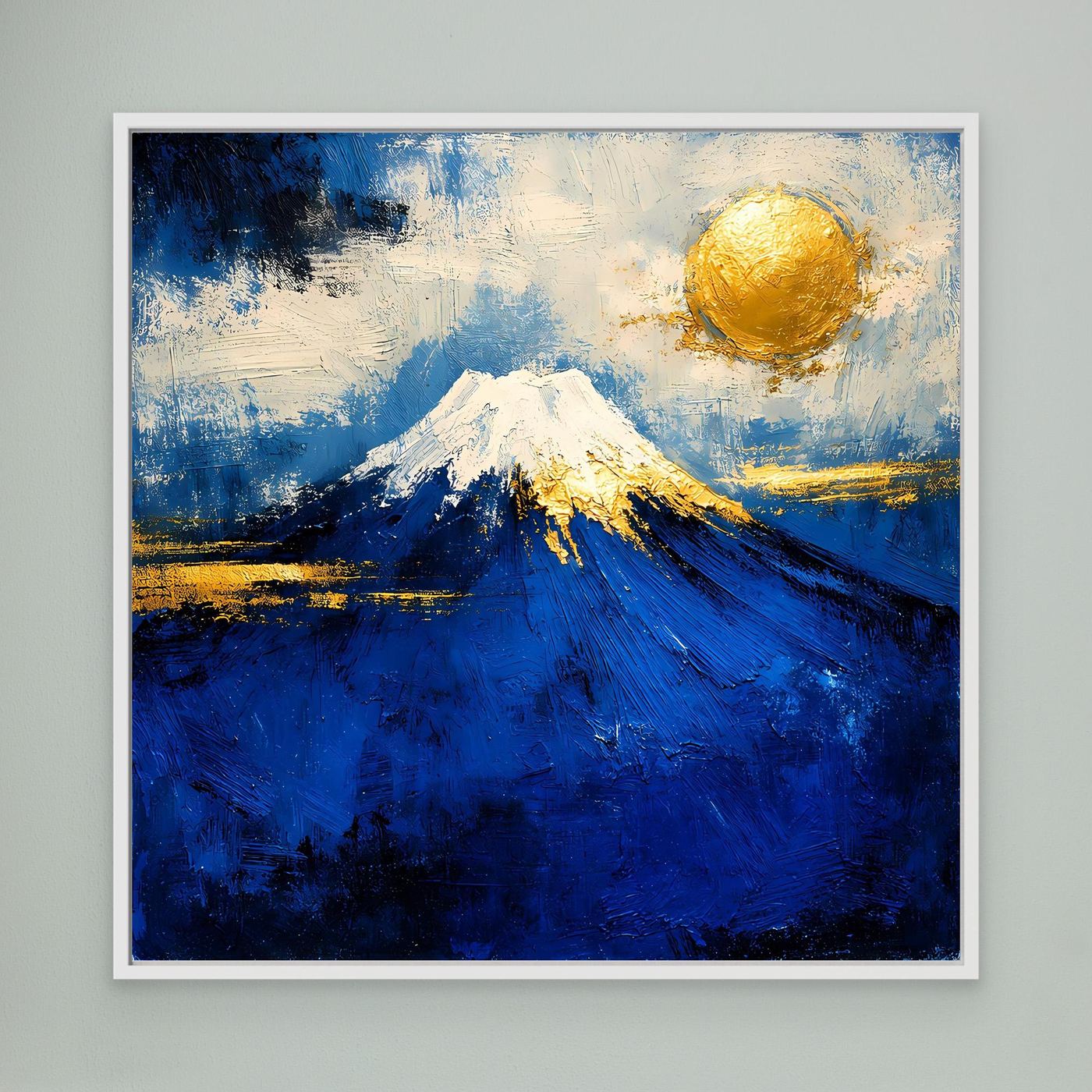 Leinwand Majestätischer Berg Fuji im Sonnenuntergang | Abstraktes Japan Wandbild Moderne Kunst