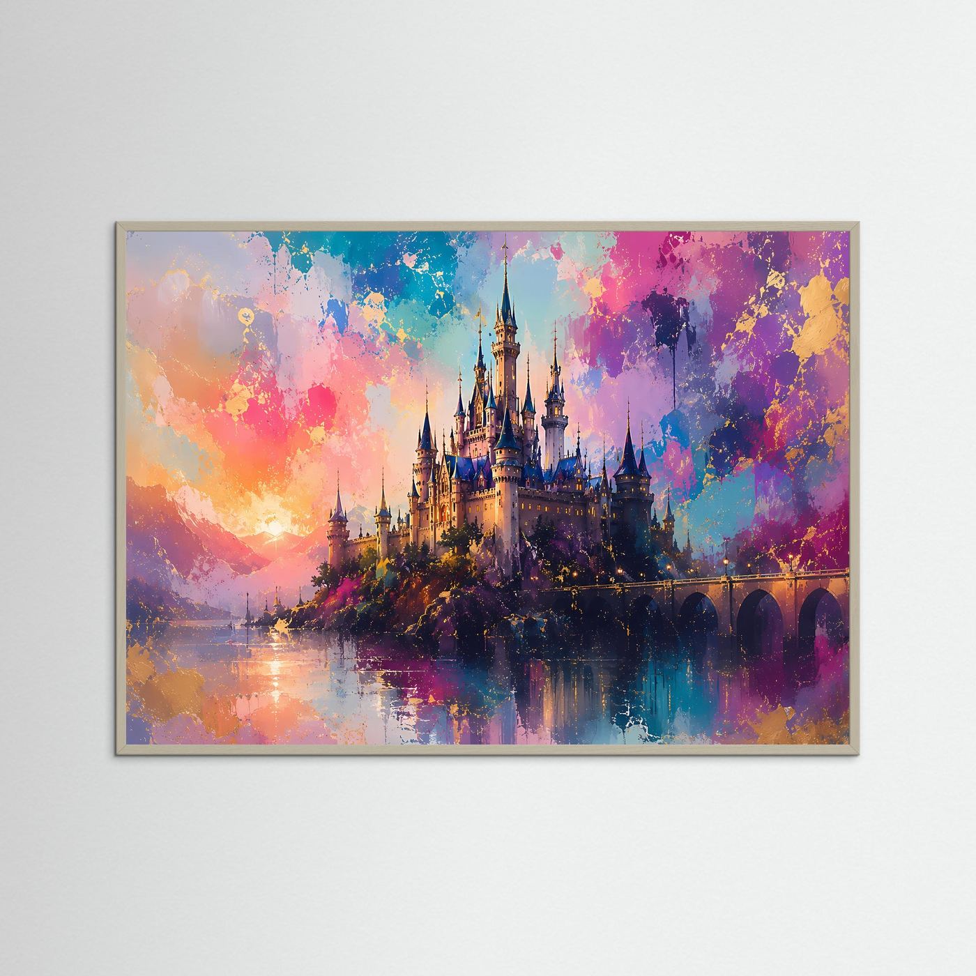 Verzaubertes Königreich | Märchenschloss & Fantasy Poster mit Gold- und Pastell-Akzenten