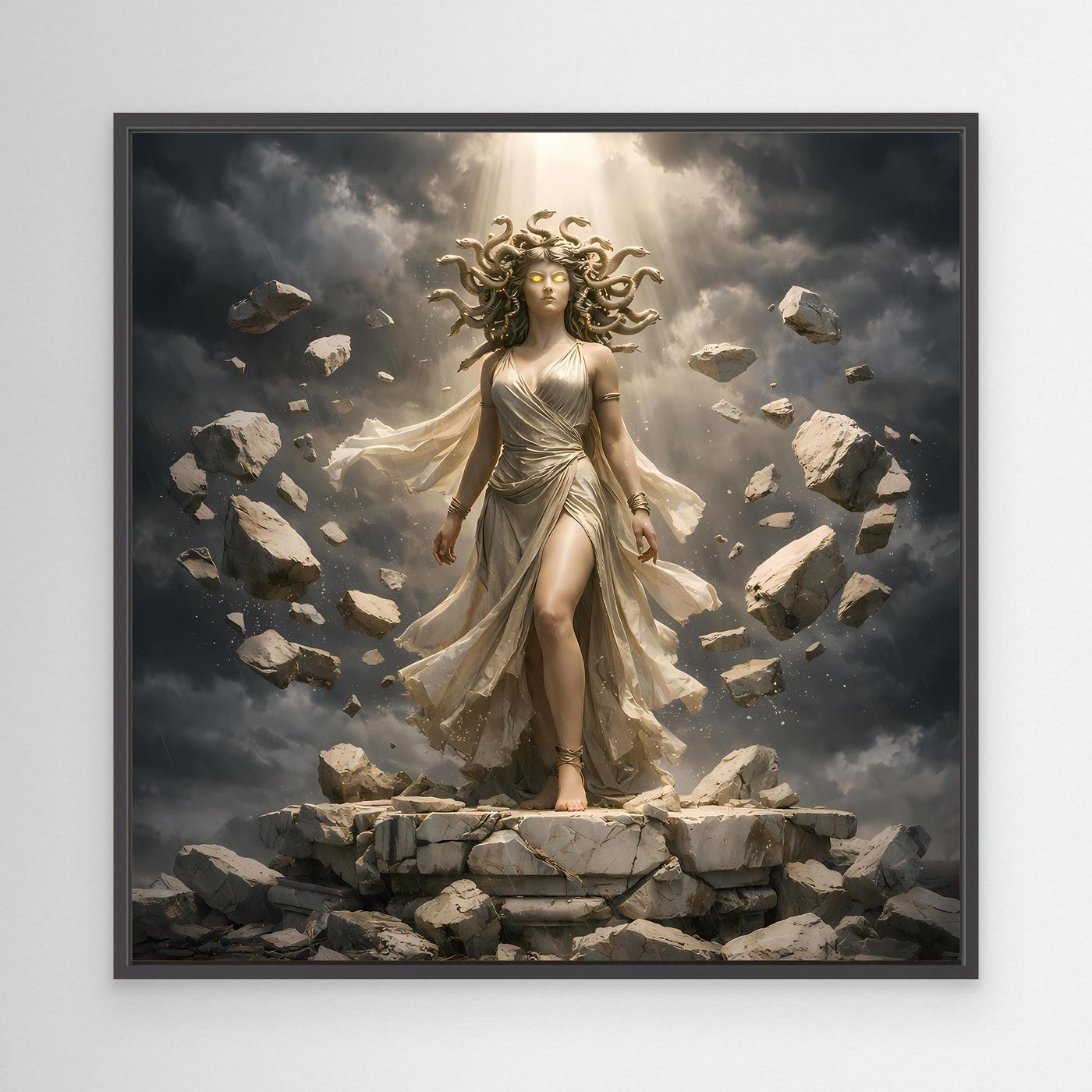 Premium Leinwand Medusa Gorgone Mythologie | Modernes Kunst Poster Fantasy Wandbild antik