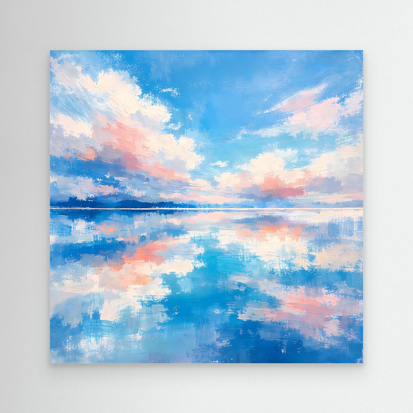 Leinwand Abstrakte Meereslandschaft mit Wolken | Modernes Wandbild auf Keilrahmen