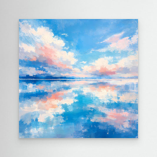 Leinwand Abstrakte Meereslandschaft mit Wolken | Modernes Wandbild auf Keilrahmen