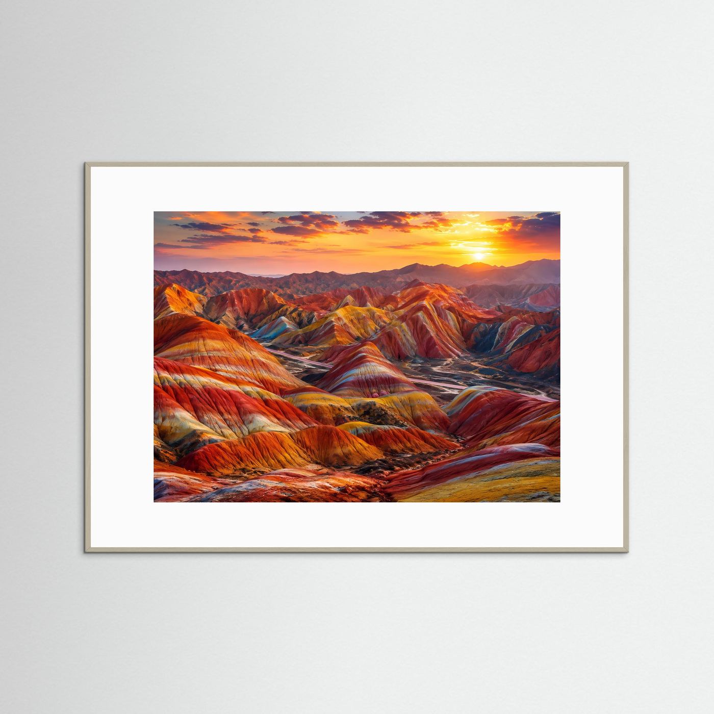 Farbenprächtige Rainbow Mountains | Zhangye Danxia & China Natur Poster