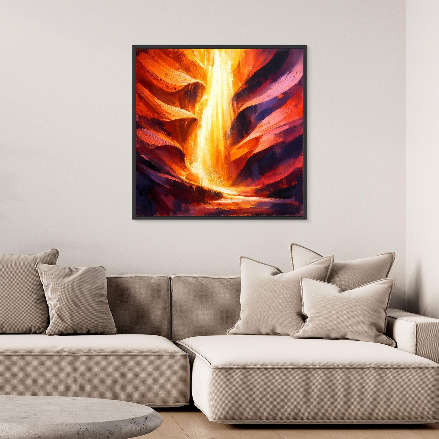 Leinwand Abstraktes Antelope Canyon Lichtspiel | Majestätisches Felsenschlucht Wandbild