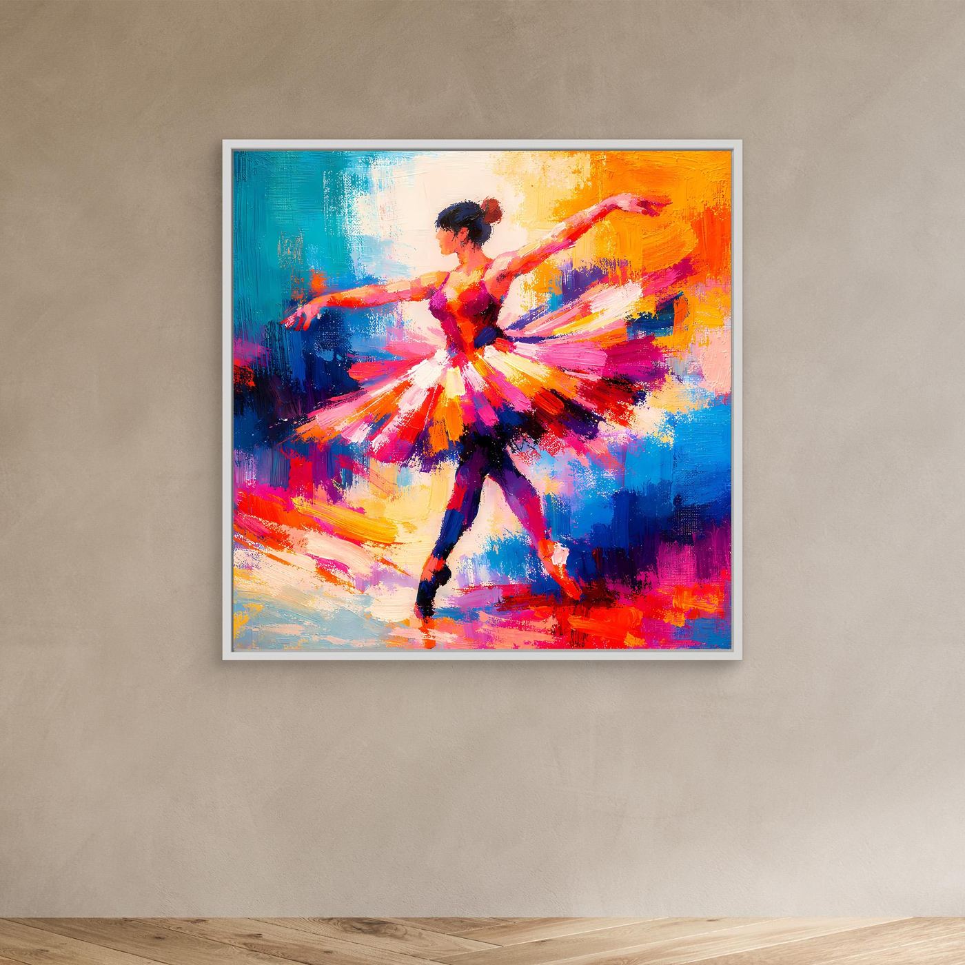 Leinwand Elegante Ballerina beim Tanz | Abstraktes Ballett & Musik Wandbild