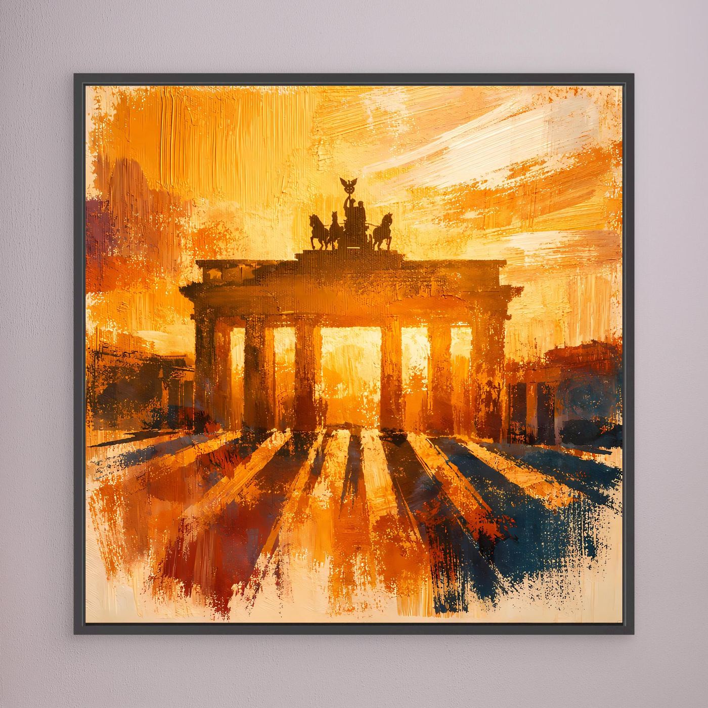 Leinwand Brandenburger Tor Goldene Abendstimmung | Abstraktes Berlin Wandbild
