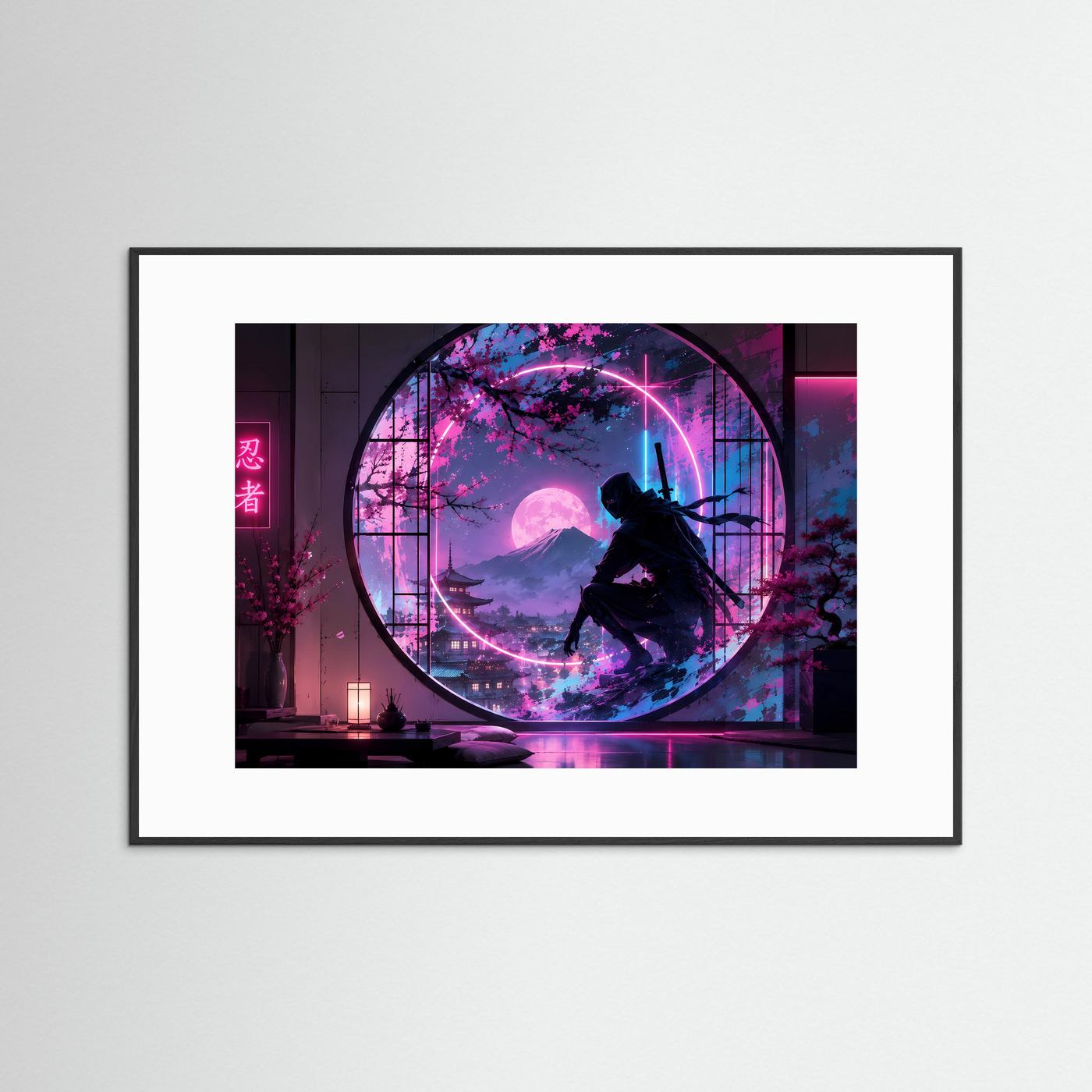 Neon Ninja in Japan | Cyberpunk Samurai & Sakura bei Nacht