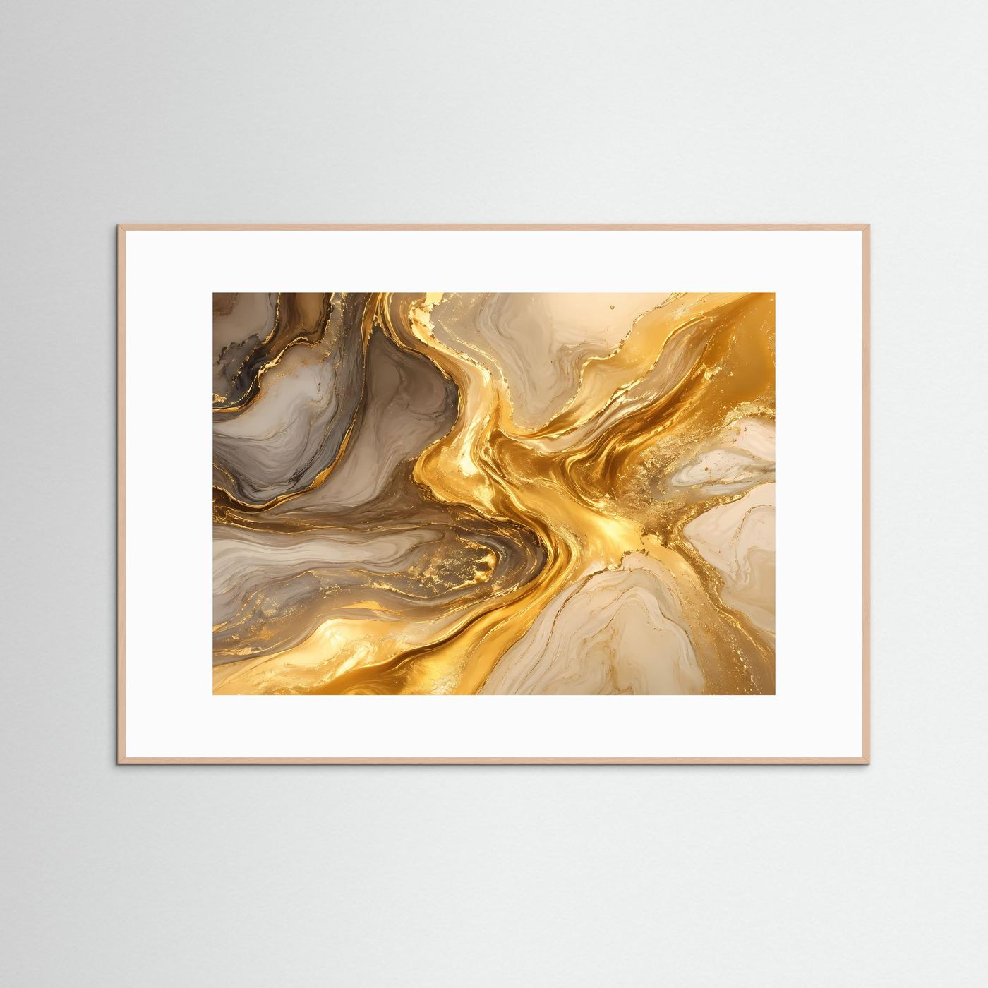Abstrakte Gold Marmor Kunst | Luxuriöse Alkohol Ink Wandkunst | Elegantes Fluid Art Poster | Moderne Gold Textur | Premium Leinwand