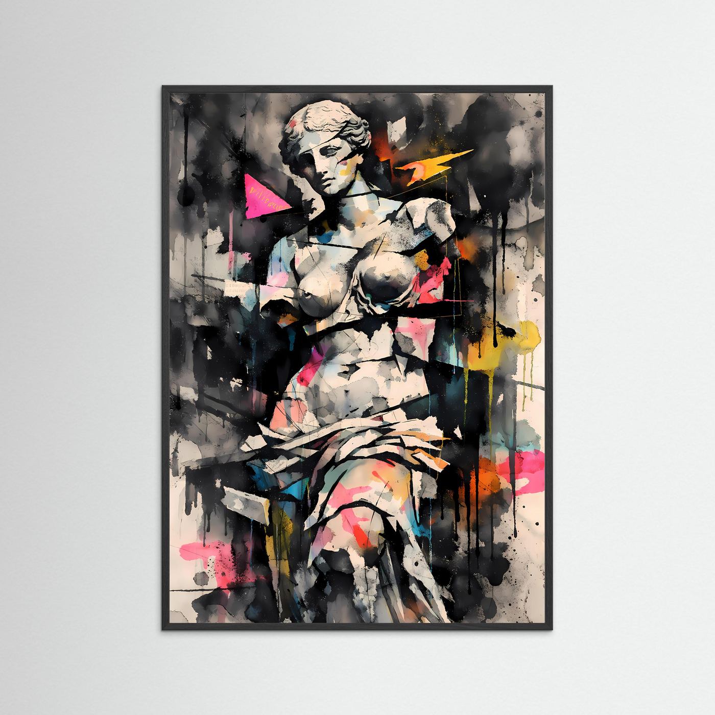 Die Dekonstruktion der Schönheit | Venus von Milo Poster in Graffiti-Optik & Pastellbunt | Abstraktes Kunstposter Hochformat