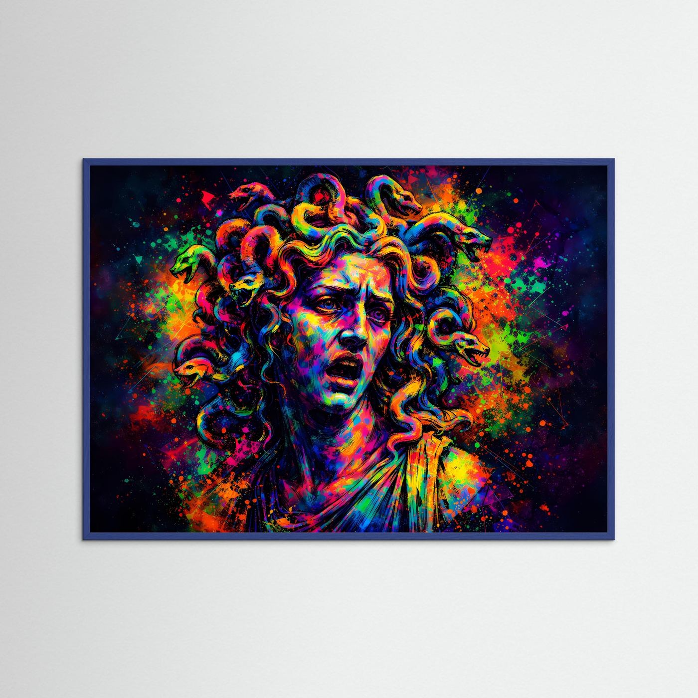 Farbexplosive Medusa | Moderne Pop-Art & Mythologie Poster