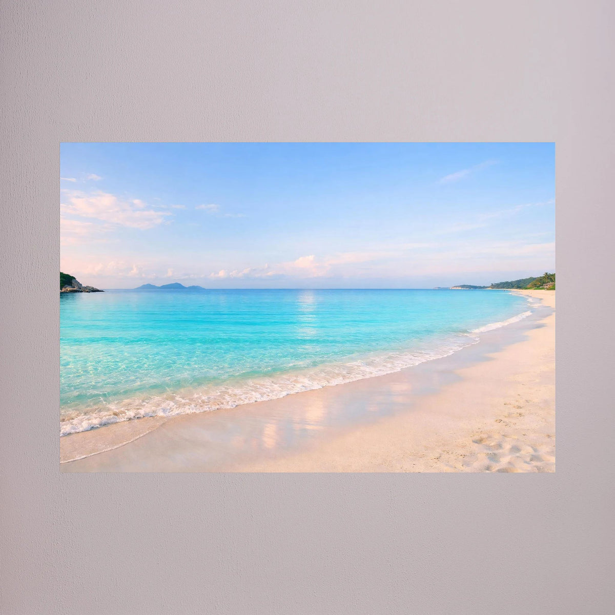Horizontales Strand-Wandbild, ungerahmt: türkisblaues Wasser, feiner Sand