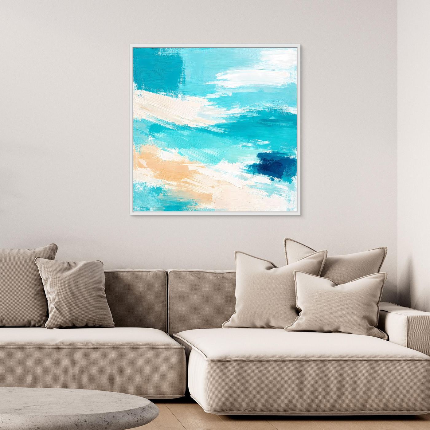Leinwand Abstraktes Meeresrauschen am Strand | Modernes Ozean Wandbild